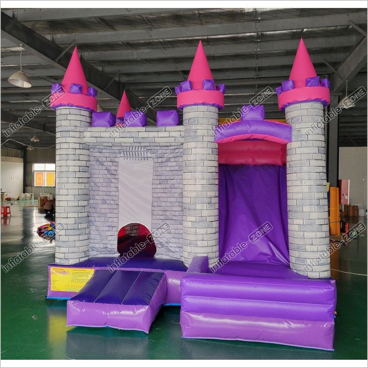 Purple Bounce Castle For Kids Party Event, Commercial Bounce House - Inflatable-Zone