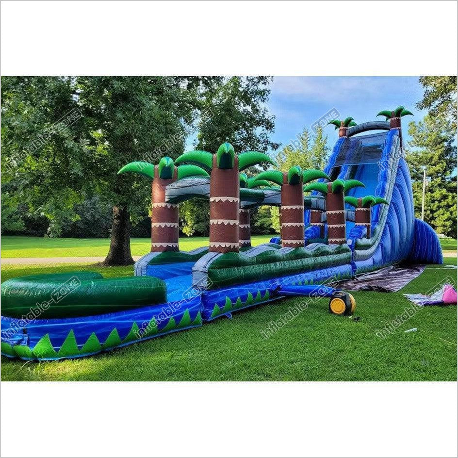Commercial Tropical Waterslide Large Inflatable Slip And Slide Big Bounce Water Slide For Yard - Inflatable-Zone