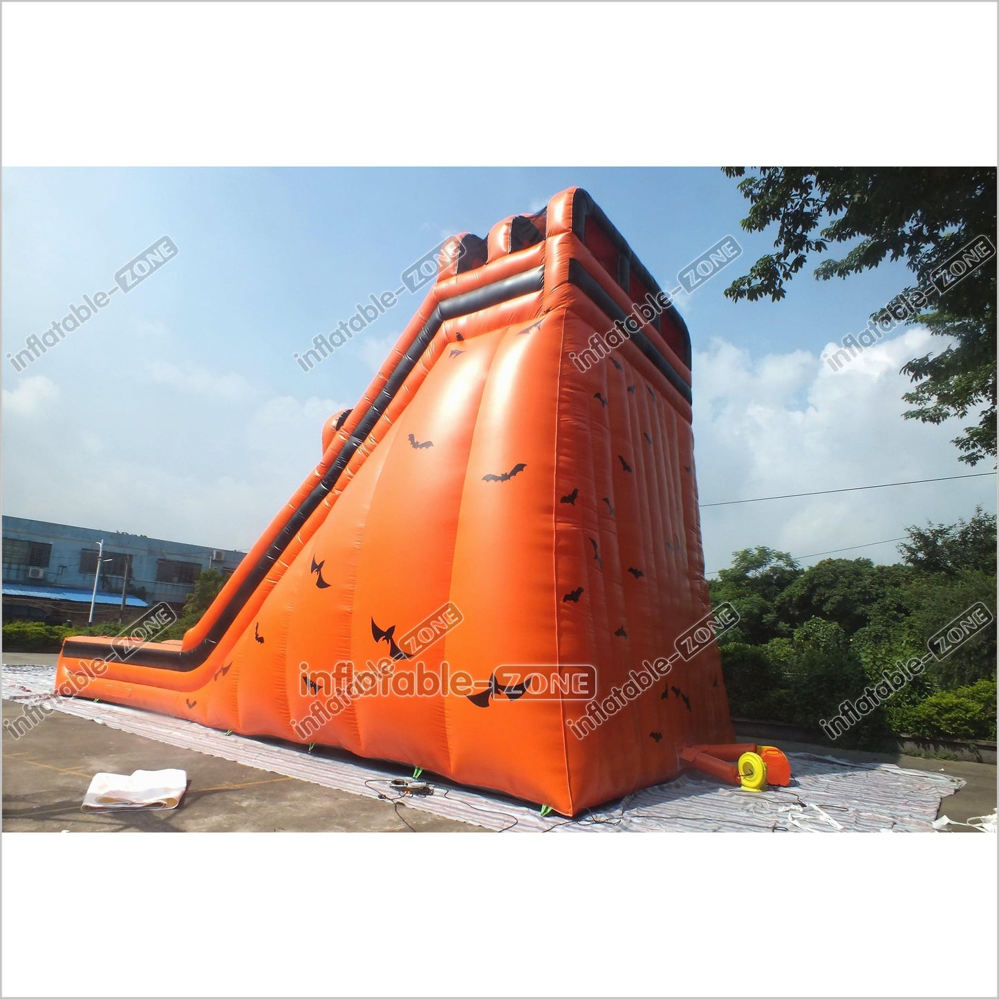 Halloween Pumpkin Patch Bouncer Inflatable Slide Commercial Giant Inflatable Jumpers Castle Double Lane Slide - Inflatable-Zone