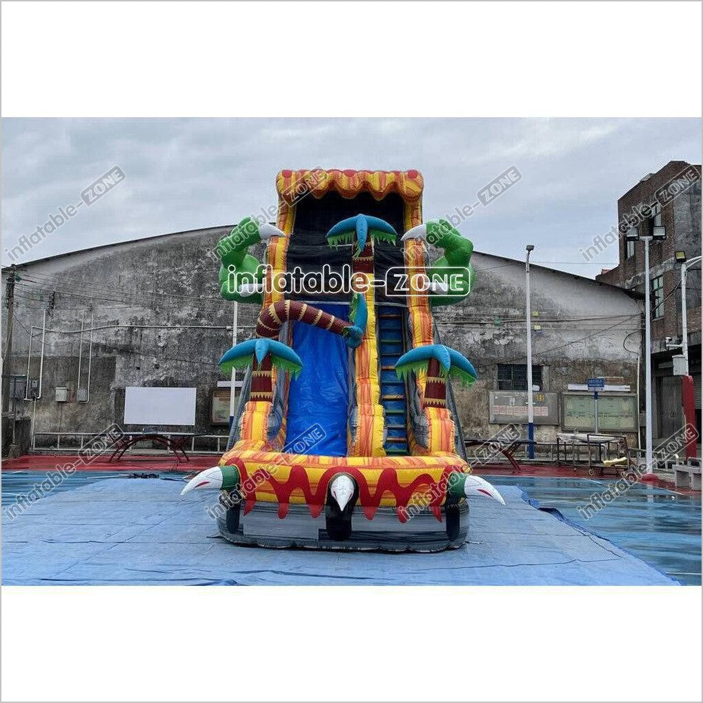 Blow Up Dinosaur Inflatable Slide Play Pool With Slide Birthday Party Water Slide Near Me - Inflatable-Zone