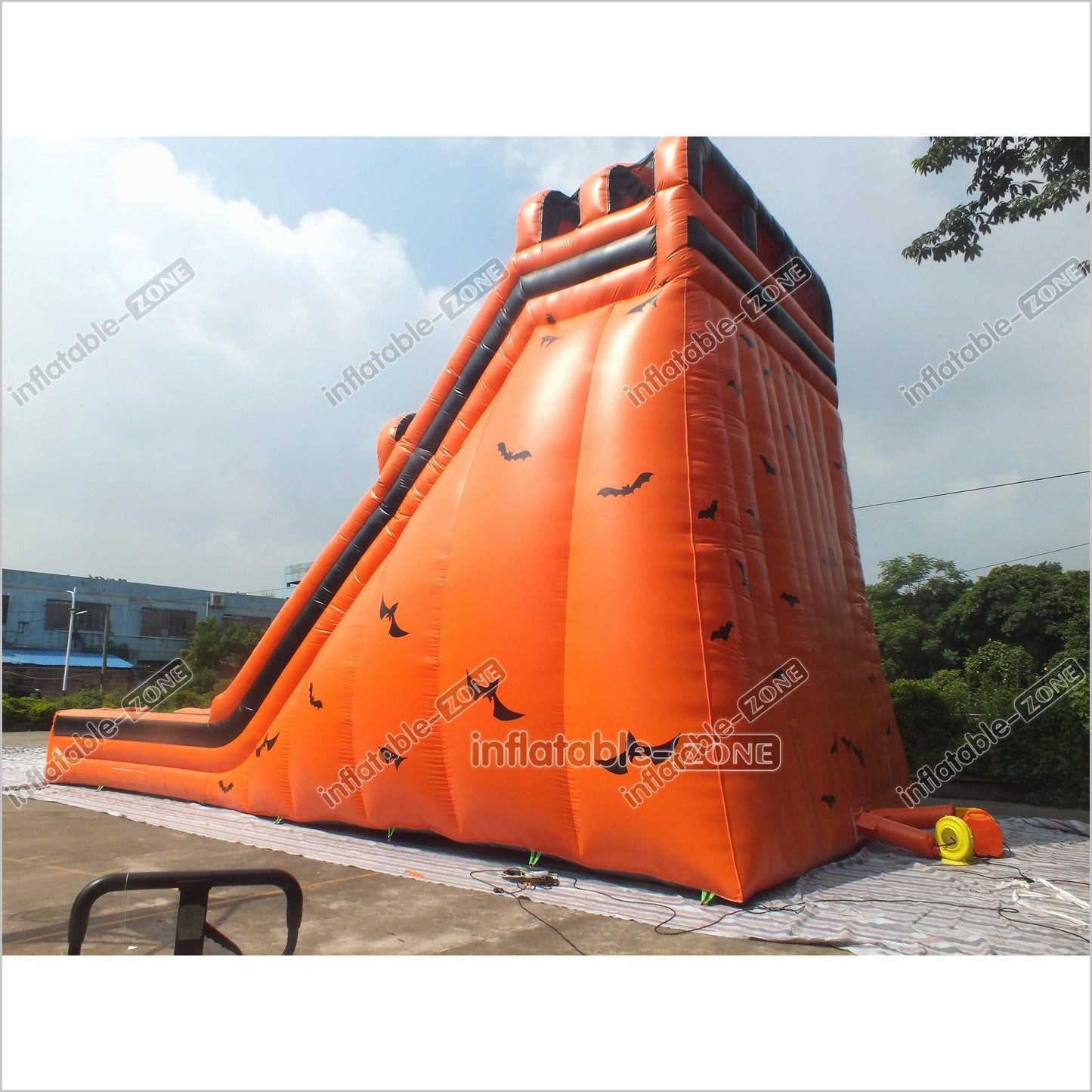 Halloween Pumpkin Patch Bouncer Inflatable Slide Commercial Giant Inflatable Jumpers Castle Double Lane Slide - Inflatable-Zone