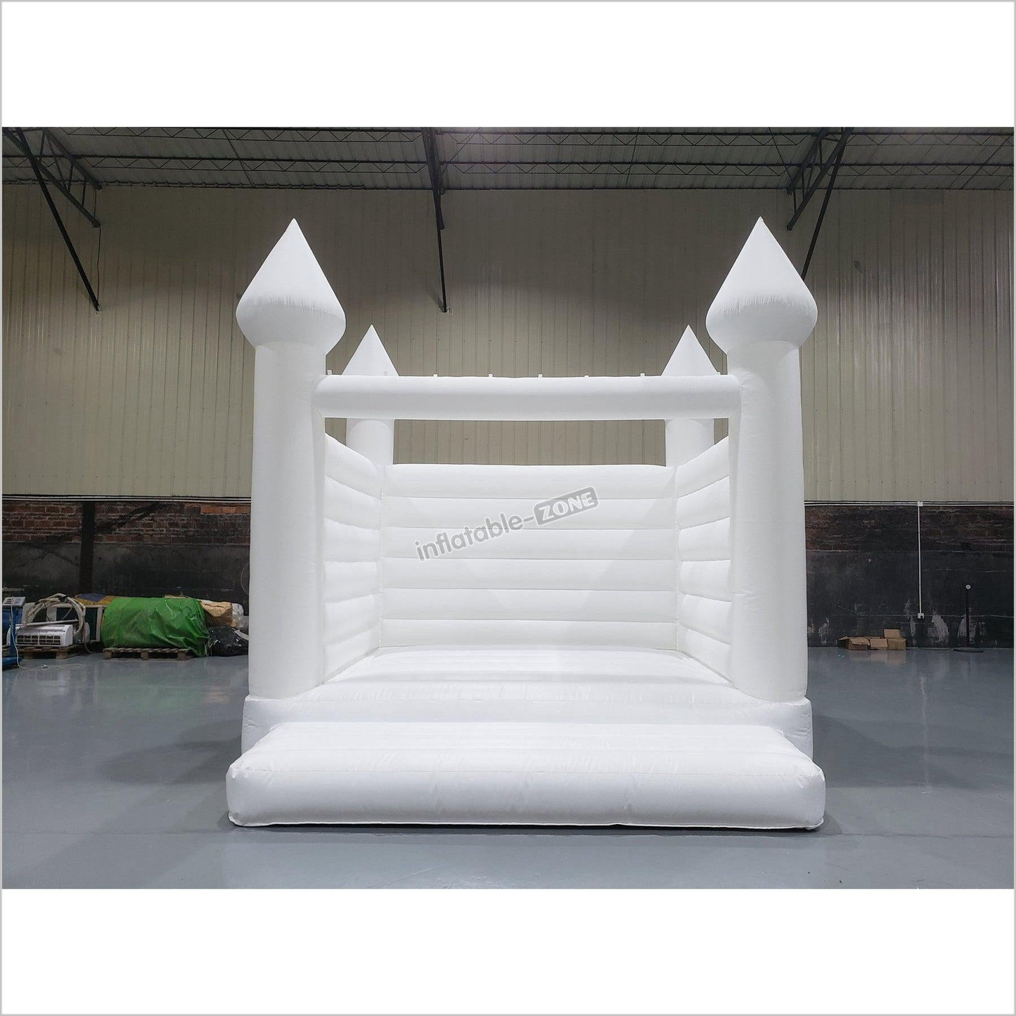 Inflatable White Jumper Bouncer Castle Jumping Bed Wedding Bouncy House - Inflatable-Zone