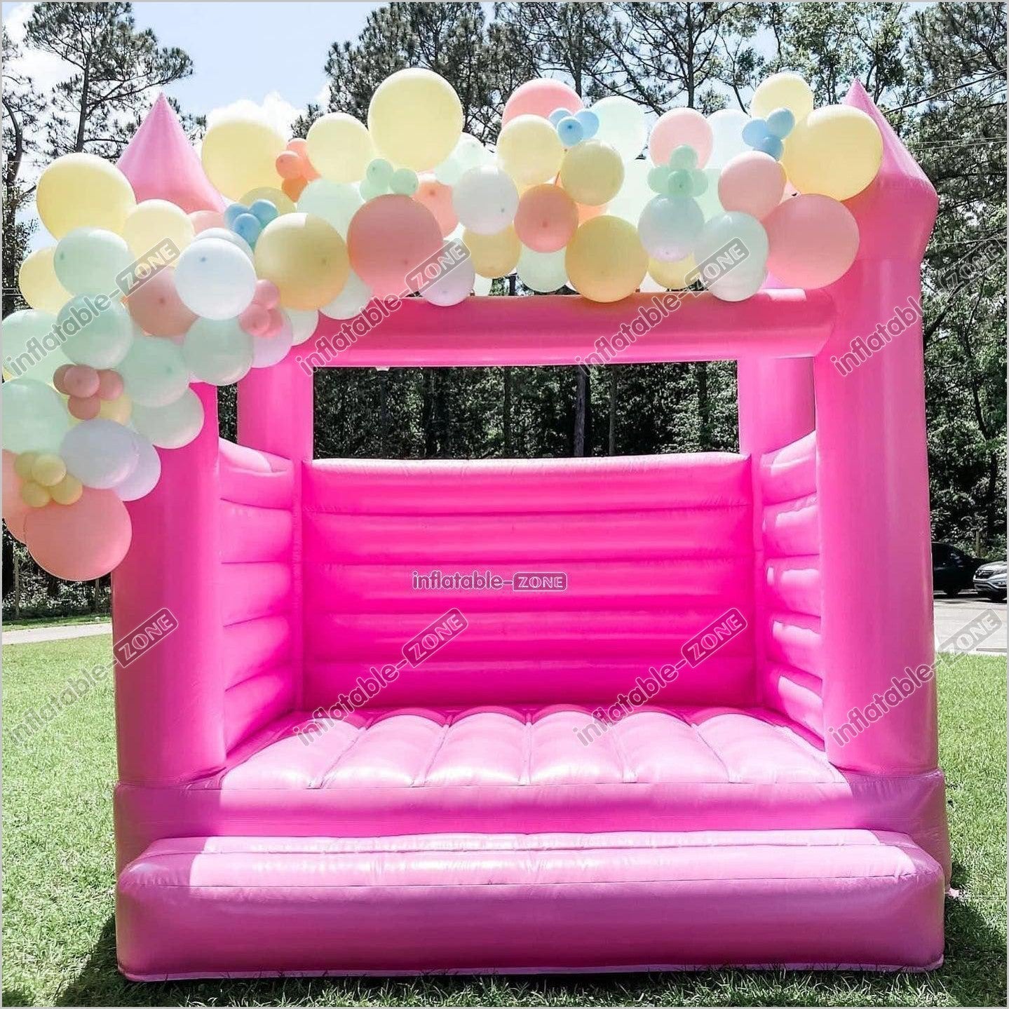 New Pink Bounce House Jungle Jumps House Of Bounce Moon Bounce - Inflatable-Zone