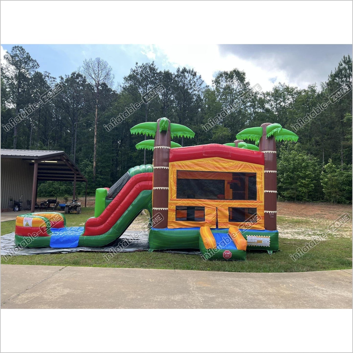Kids Inflatable Bounce House With Water Slides, Bounce Castle With Ball Pit - Inflatable-Zone