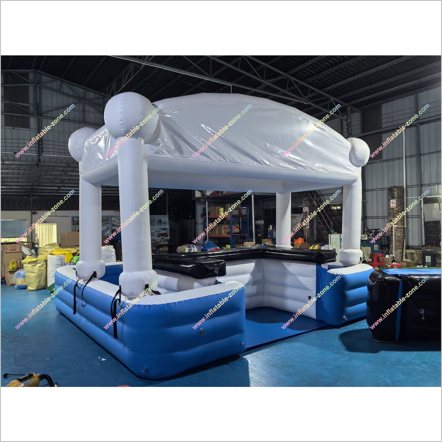 White Blue Black Inflatable Pool Bar Sport Bar Pool Table Inflatable Soft Play Near Me Floating Pool Toy - Inflatable-Zone
