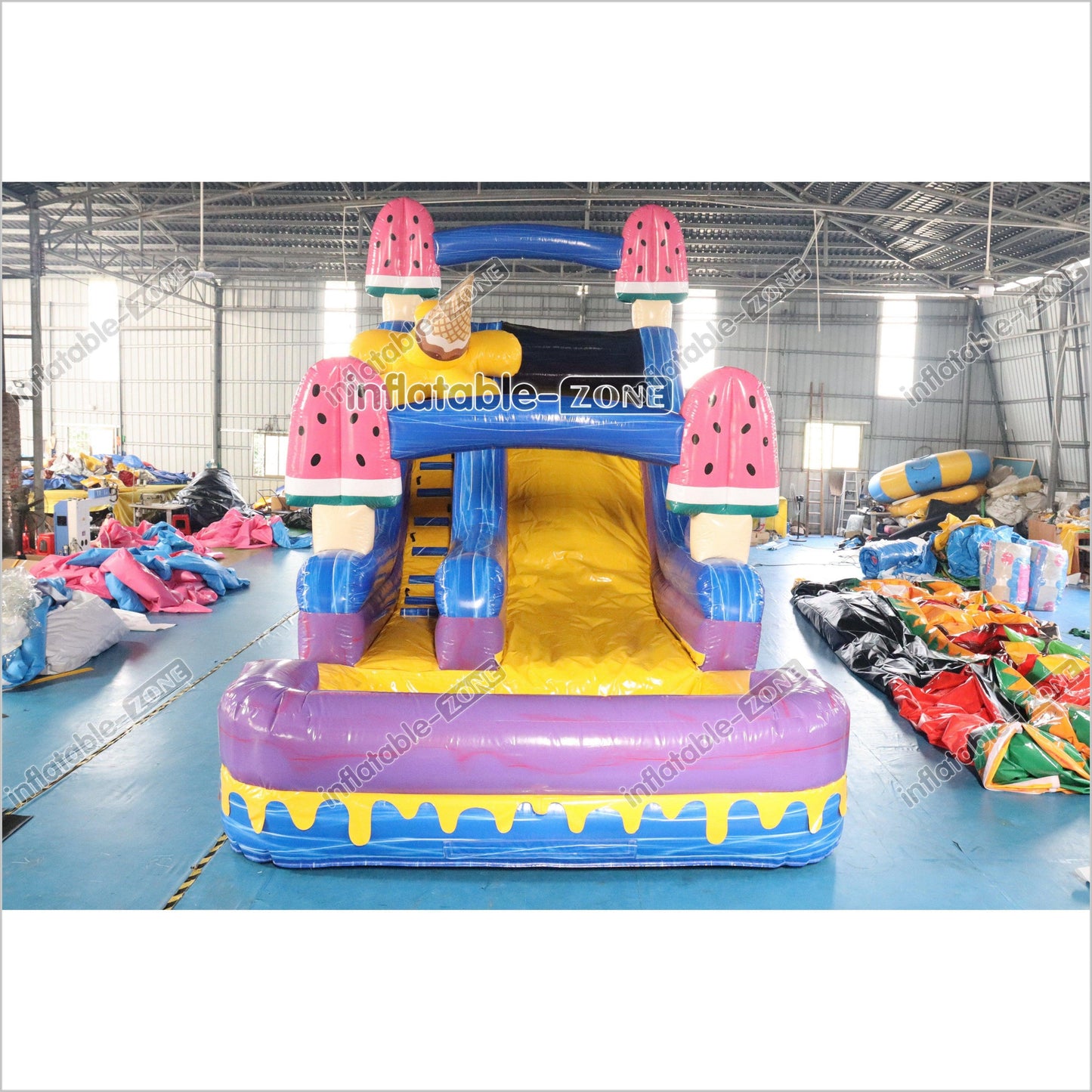 Ice Cream Inflatable Water Slide With Pool Commercial Giant Inflatable Slides Bouncing All Around Party - Inflatable-Zone
