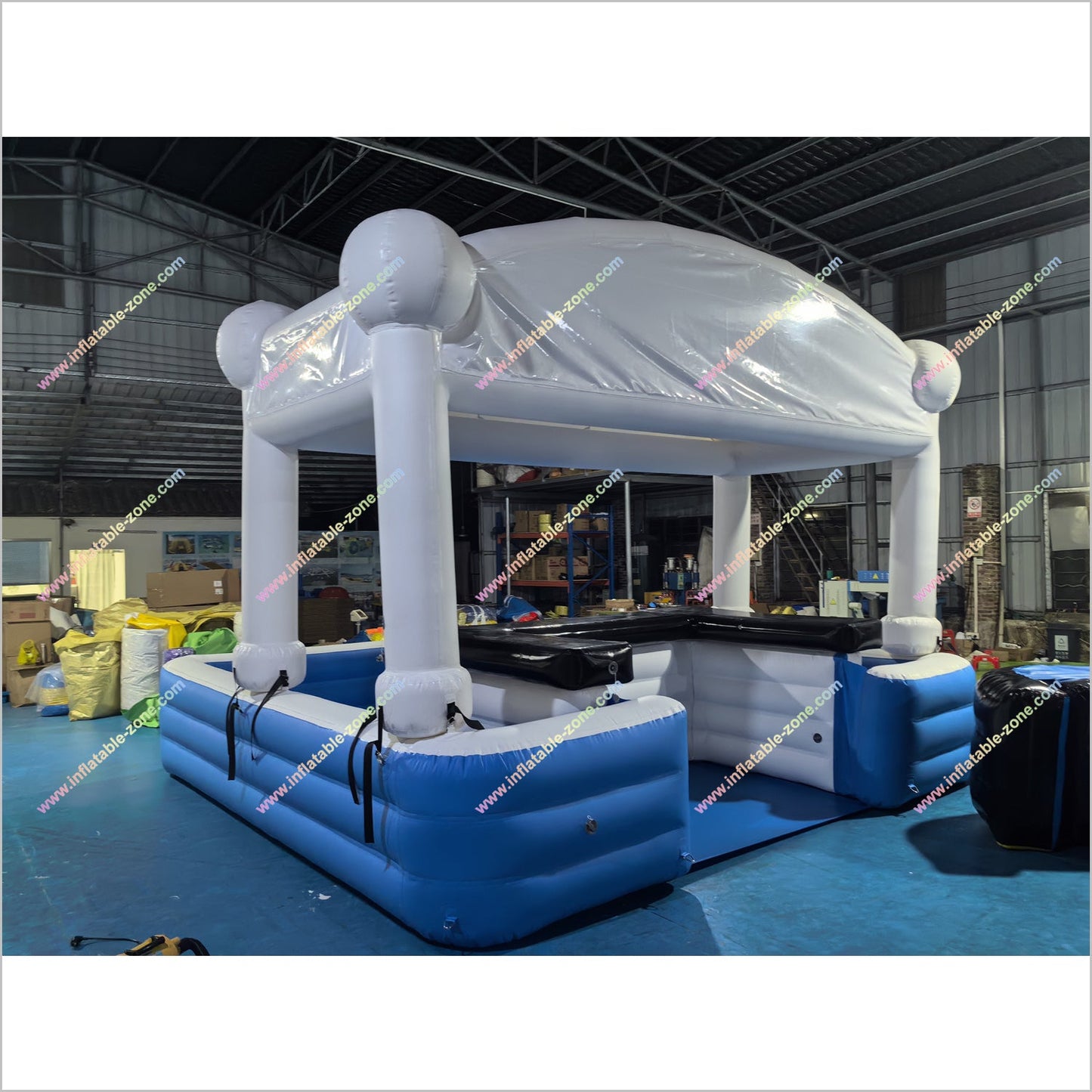 White Blue Black Inflatable Pool Bar Sport Bar Pool Table Inflatable Soft Play Near Me Floating Pool Toy - Inflatable-Zone