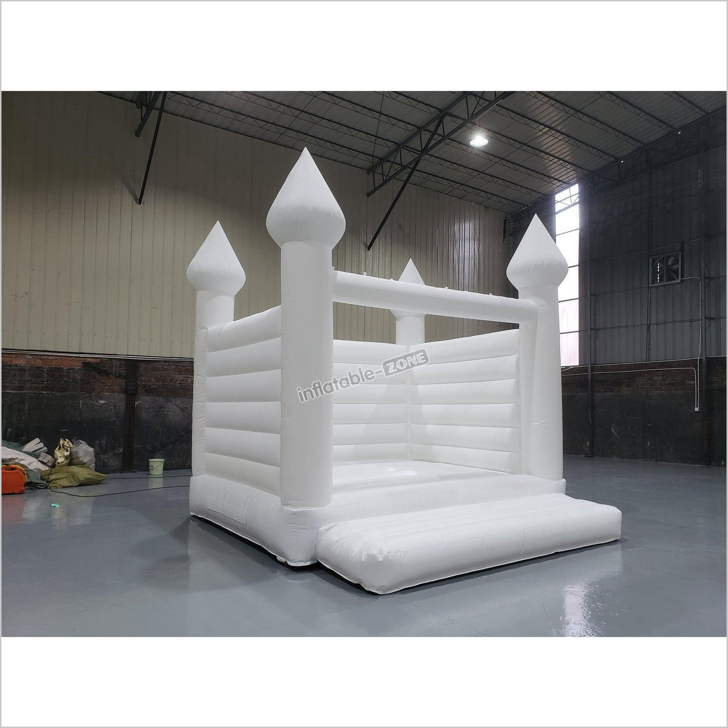 Inflatable White Jumper Bouncer Castle Jumping Bed Wedding Bouncy House - Inflatable-Zone