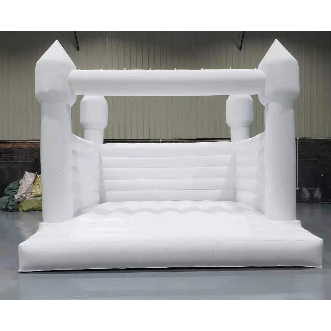 White Wedding Bounce House, Romantic White Bouncy Castle - Inflatable-Zone