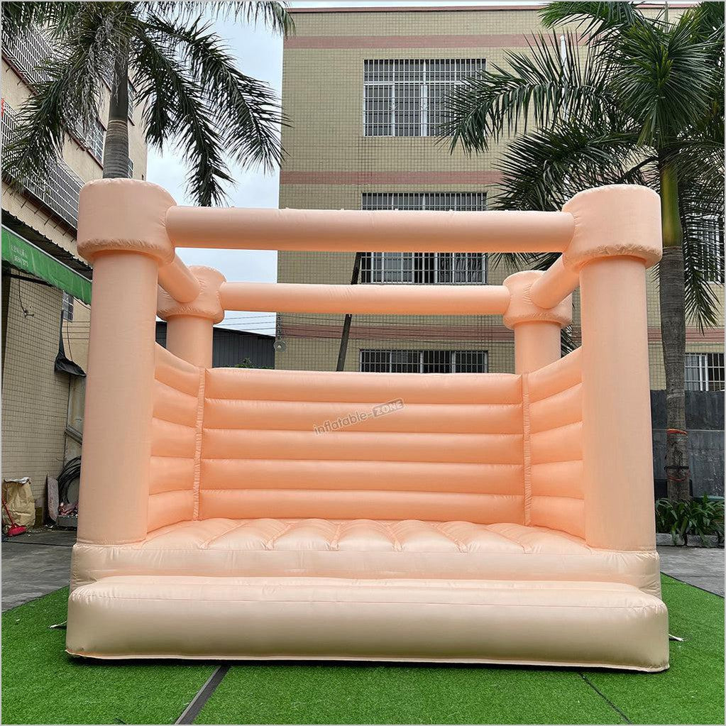 Pastel Peach Wedding Bounce House Castle - Inflatable-Zone