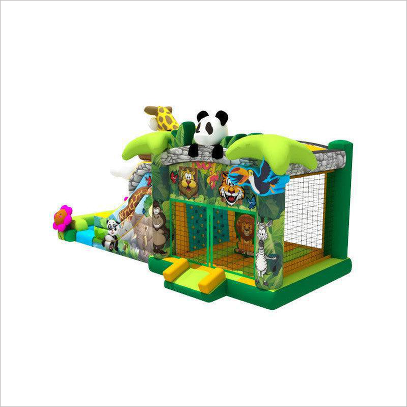 Animal World Theme 8.5X4X4.8M Inflatable Jump House With Slide - Inflatable-Zone