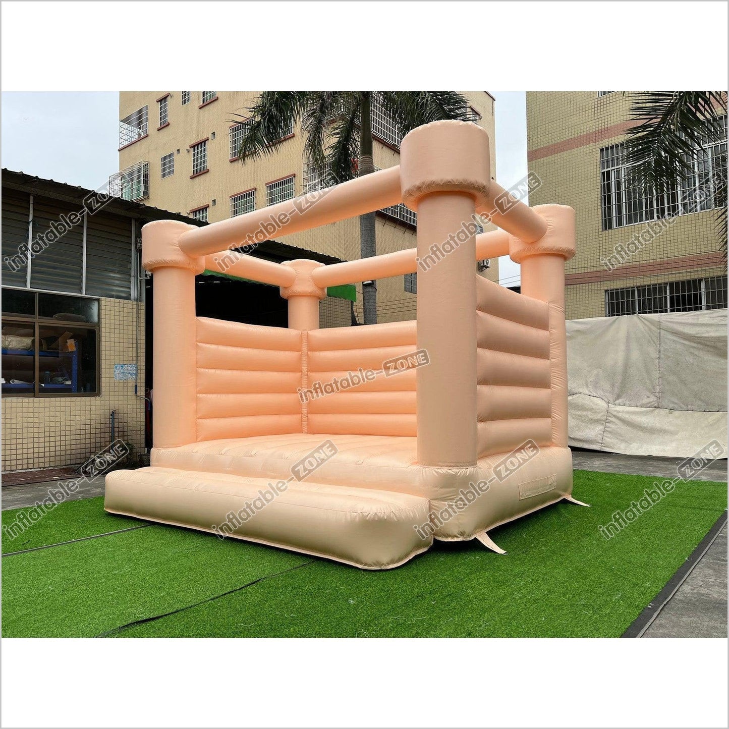 Pastel Peach Wedding Bounce House Castle - Inflatable-Zone