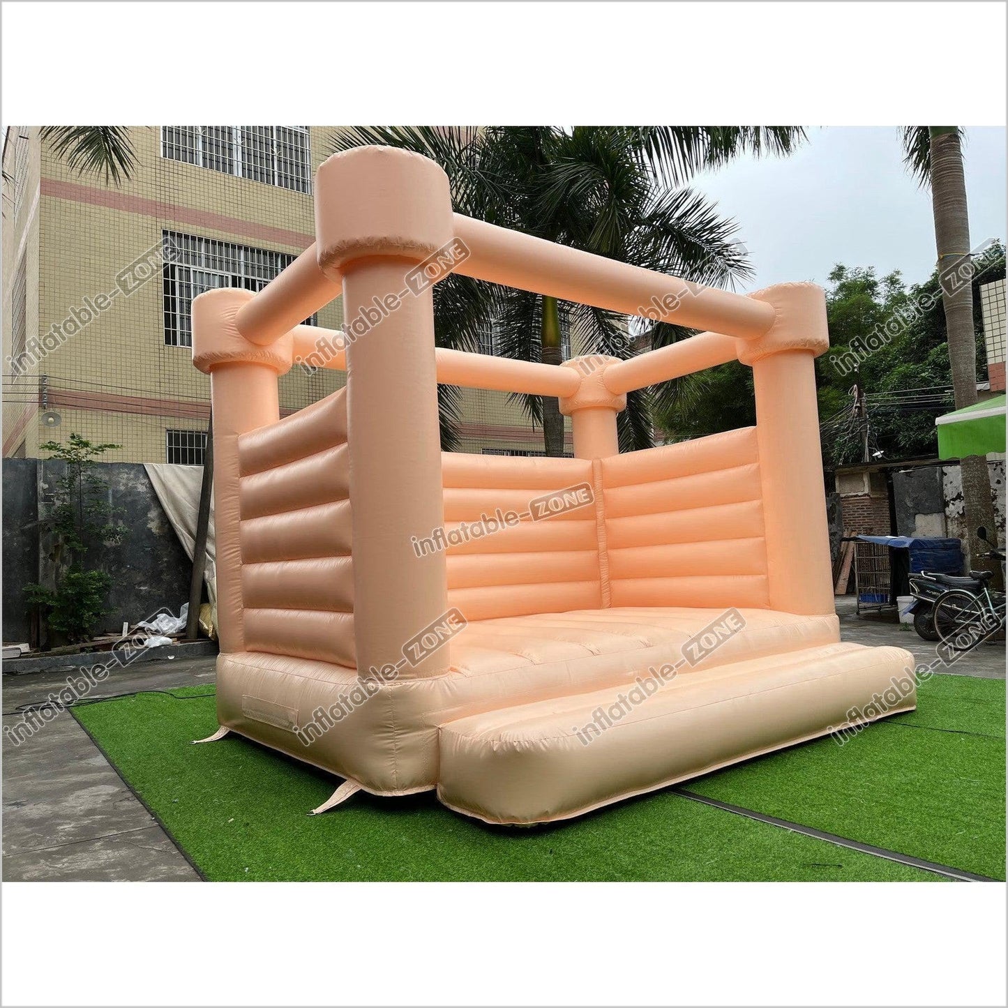 Pastel Peach Wedding Bounce House Castle - Inflatable-Zone