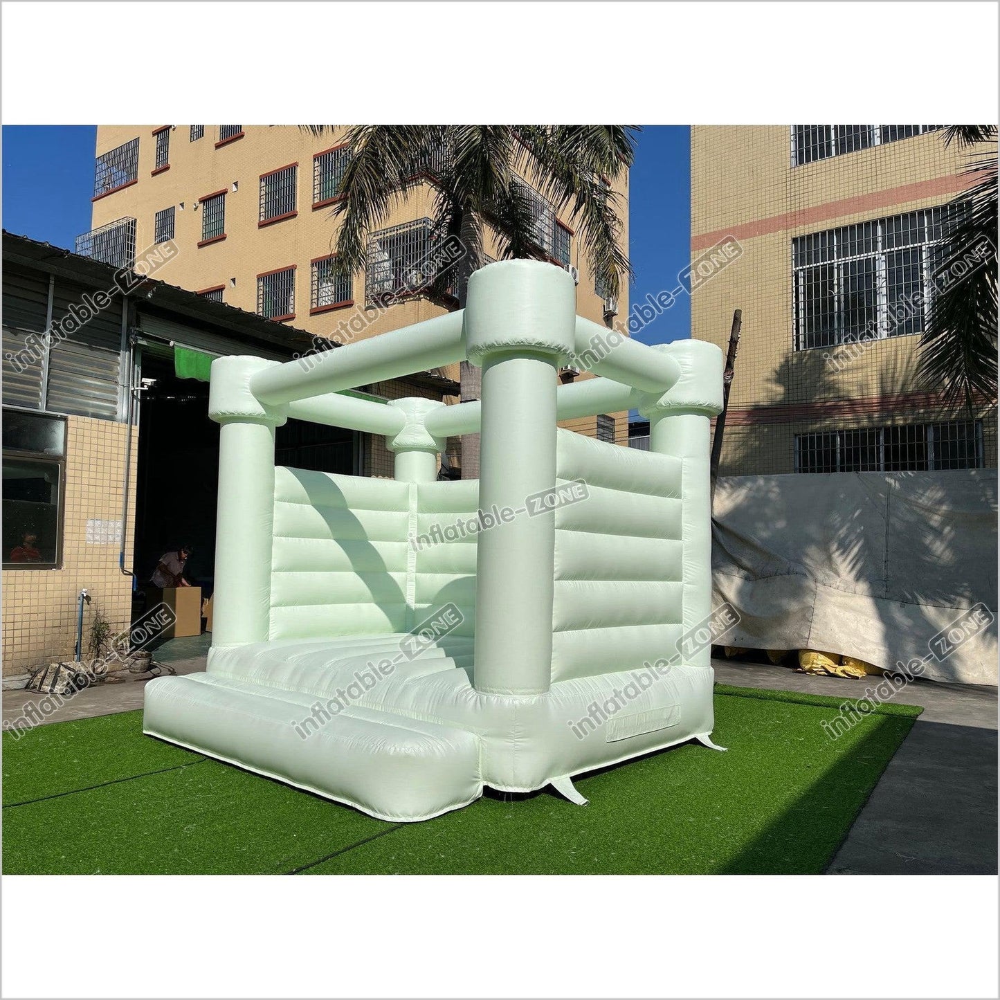 Pastel Green Wedding Bounce House - Inflatable-Zone