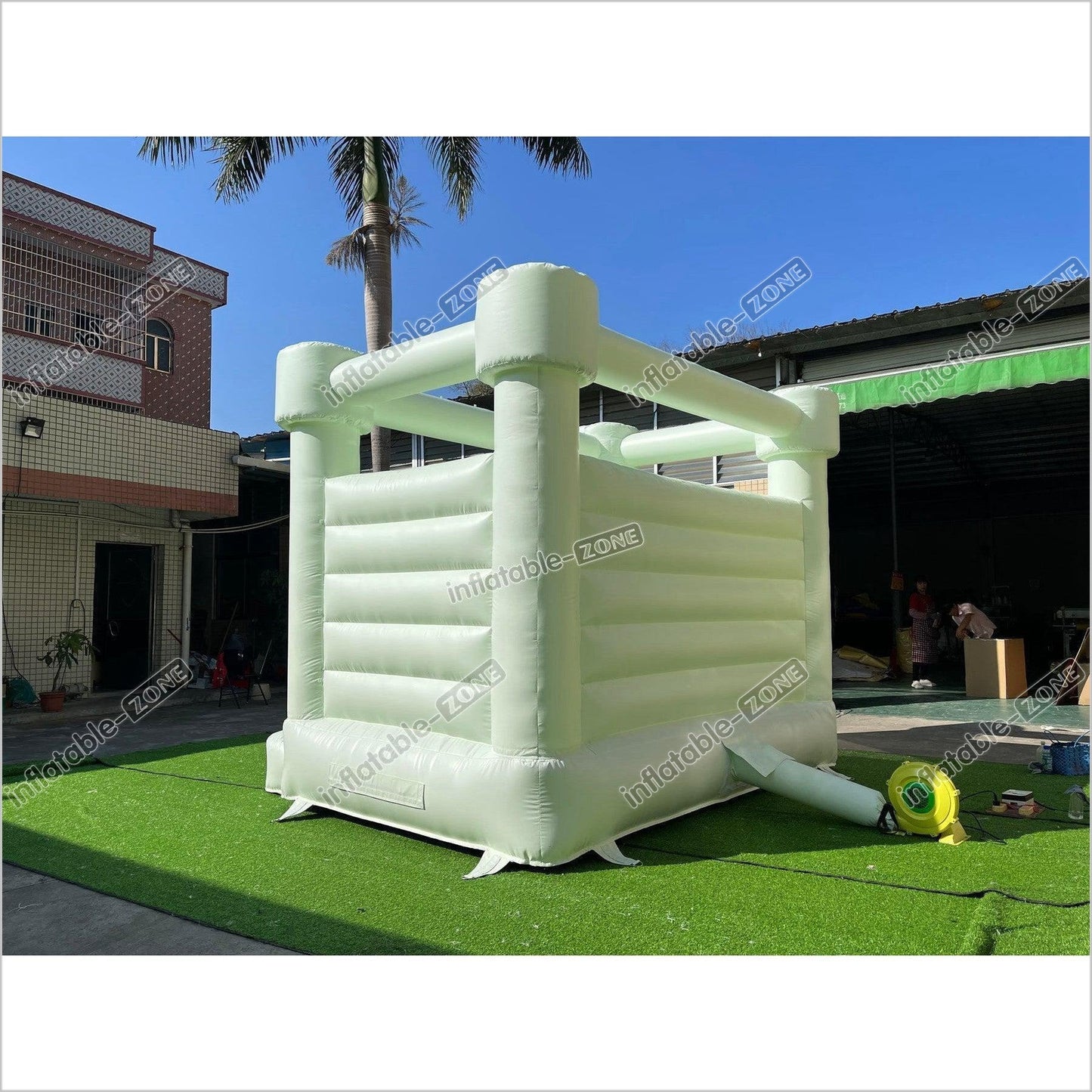 Pastel Green Wedding Bounce House - Inflatable-Zone