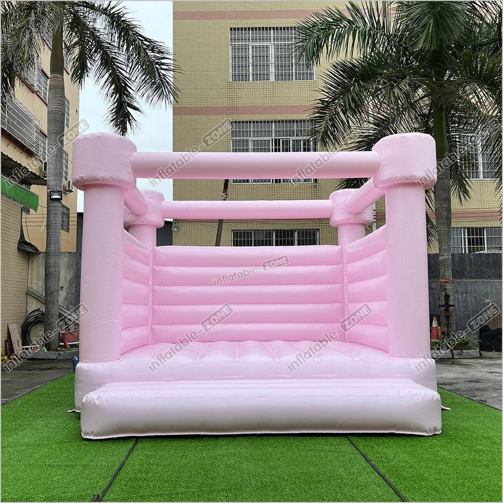 Pastel Pink Wedding Bounce Castle - Inflatable-Zone