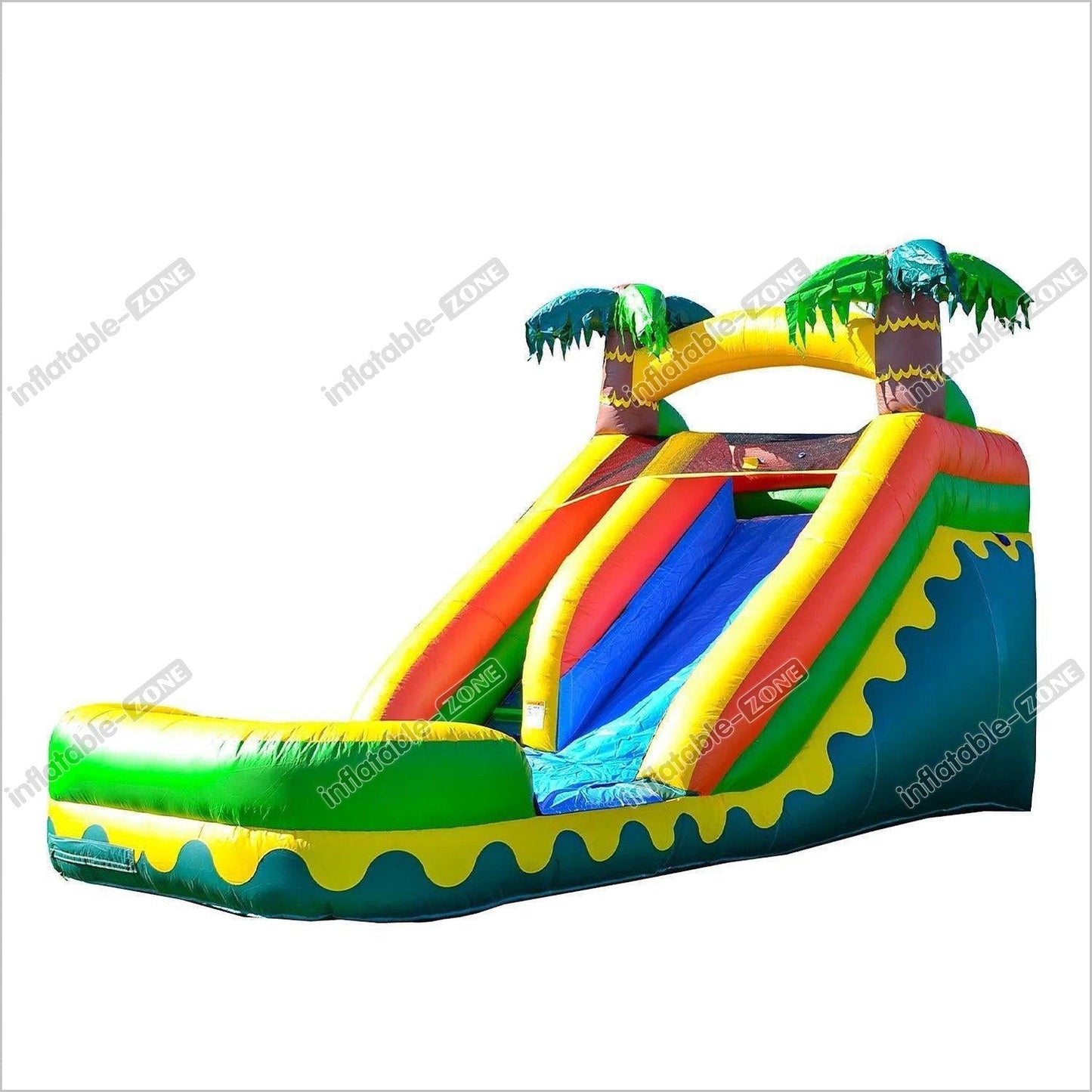 Big Inflatable Moonwalk Water Slide Bouncy And Fun Party Tropical Waterslide For Pool - Inflatable-Zone
