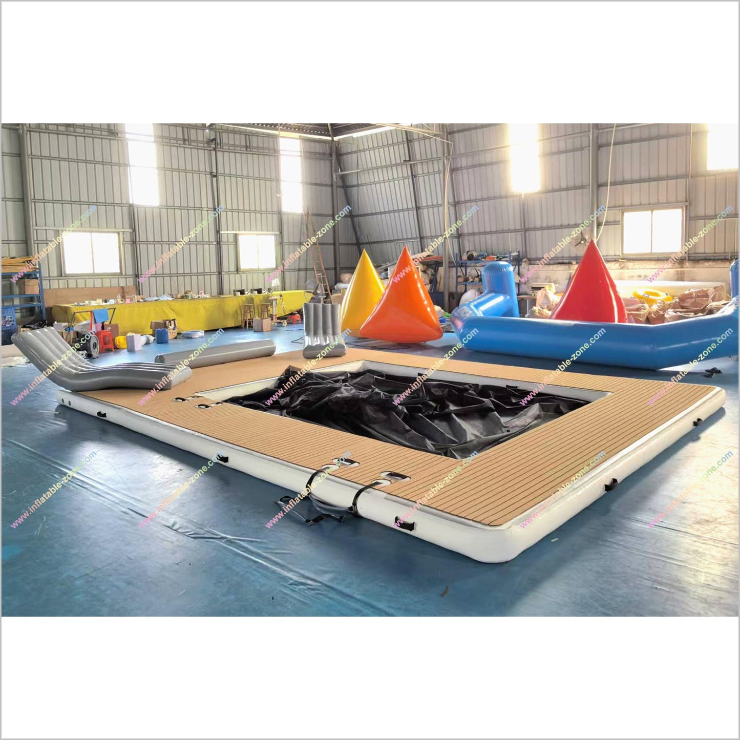 Inflatable Sea Pool With Sofas Water Park Playground Equipment Swimming Pool Platform For Yacht Boat - Inflatable-Zone