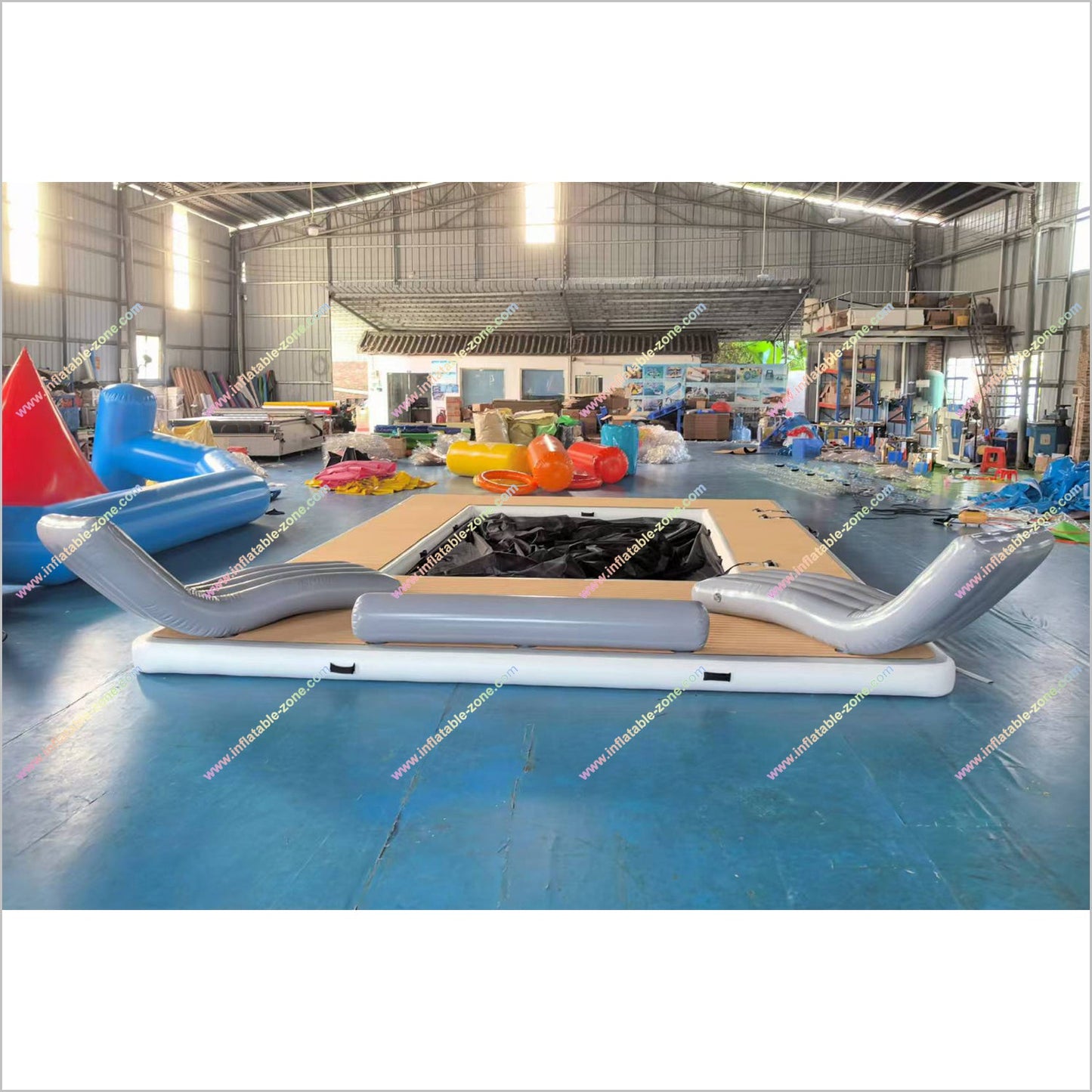 Inflatable Sea Pool With Sofas Water Park Playground Equipment Swimming Pool Platform For Yacht Boat - Inflatable-Zone