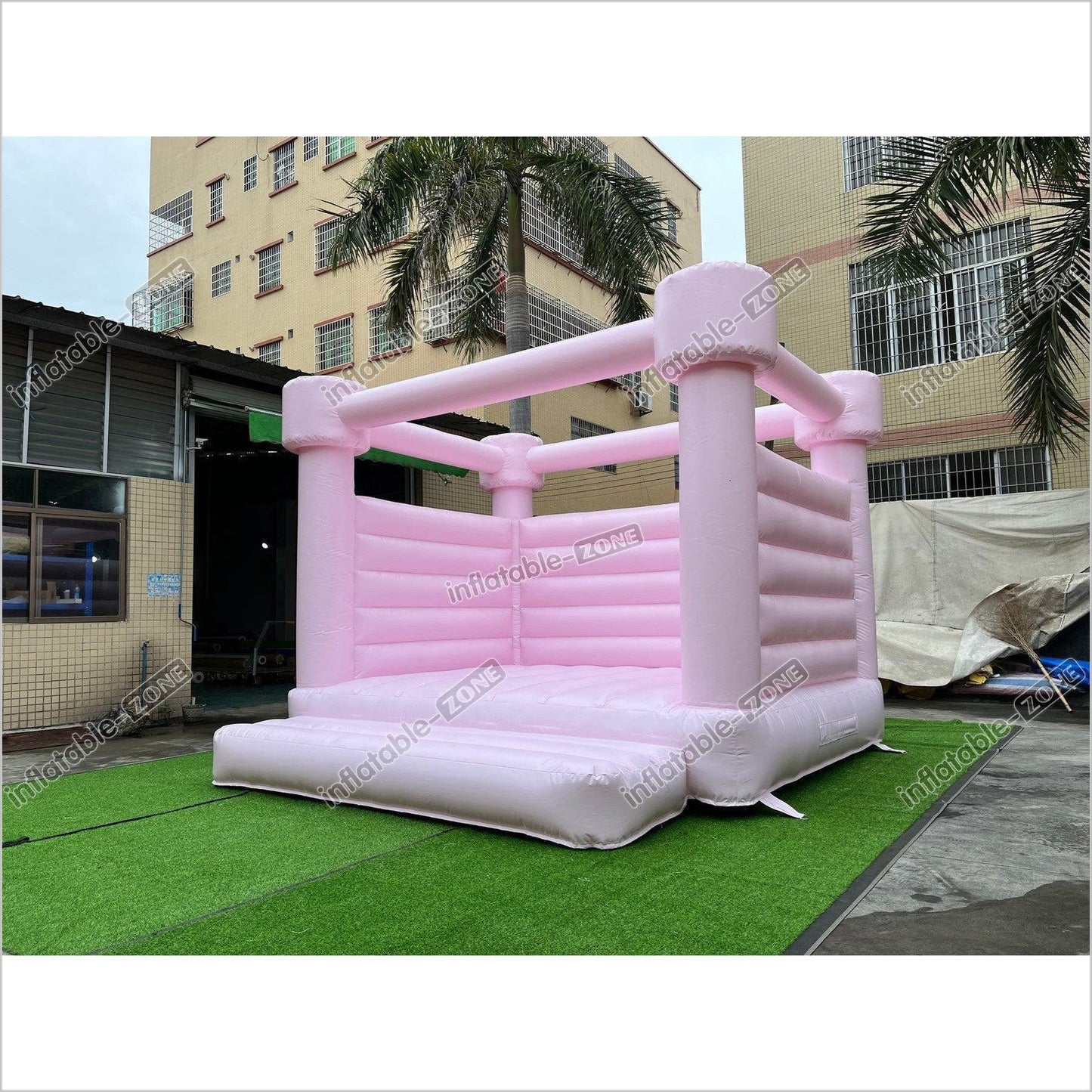 Pastel Pink Wedding Bounce Castle - Inflatable-Zone