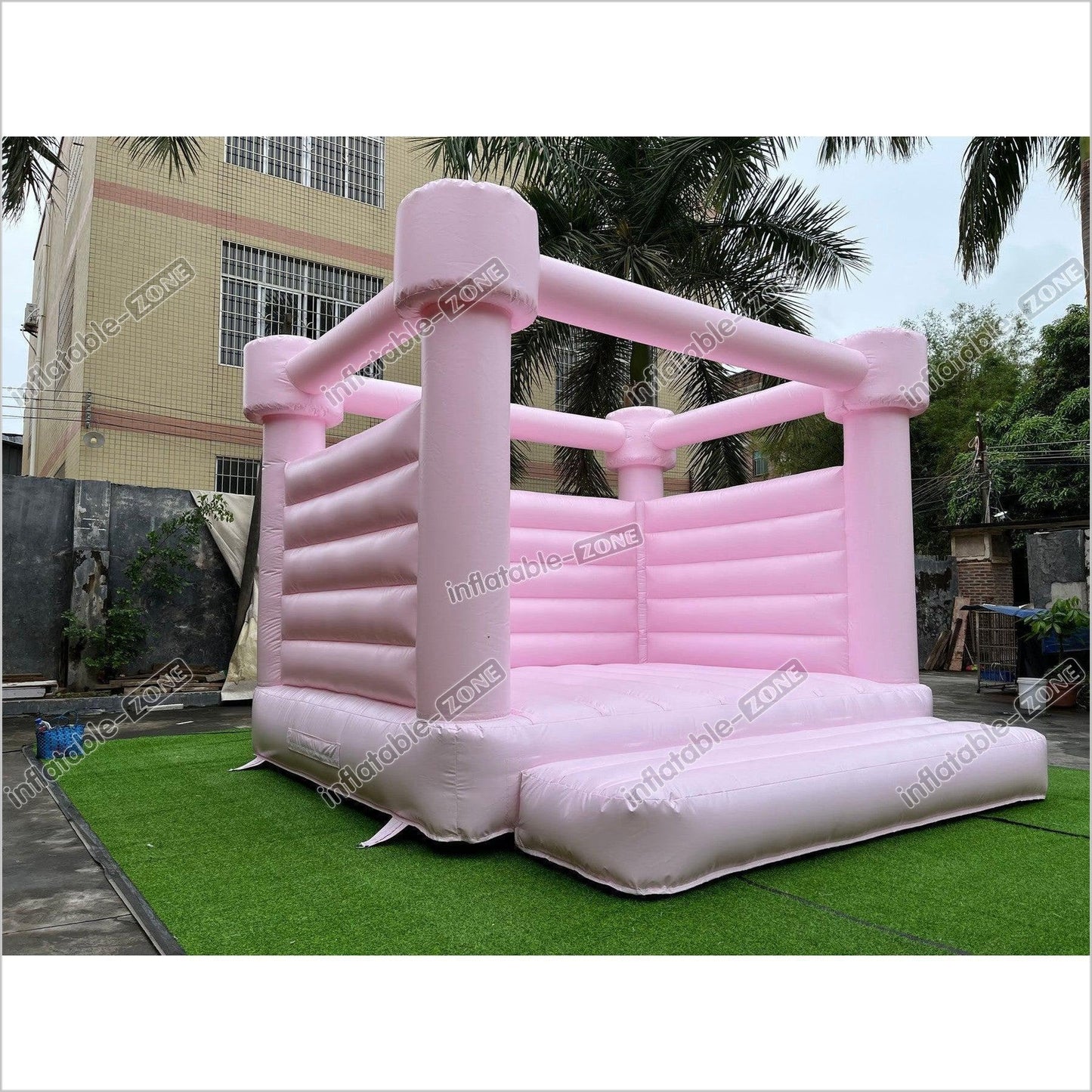 Pastel Pink Wedding Bounce Castle - Inflatable-Zone