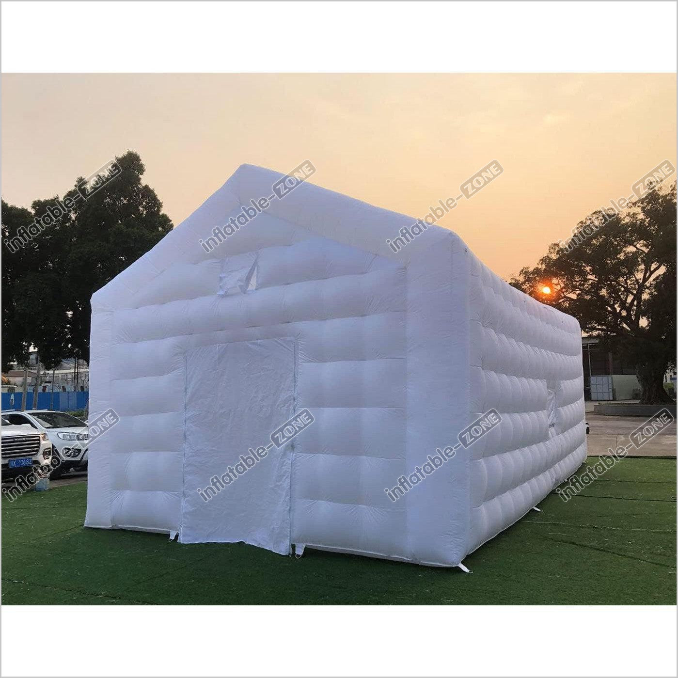 Large White Inflatable Cube Wedding Tent Square Gazebo Event Room Big Mobile Portable Inflatable Night Club Party Pavilion With Led Lights - Inflatable-Zone