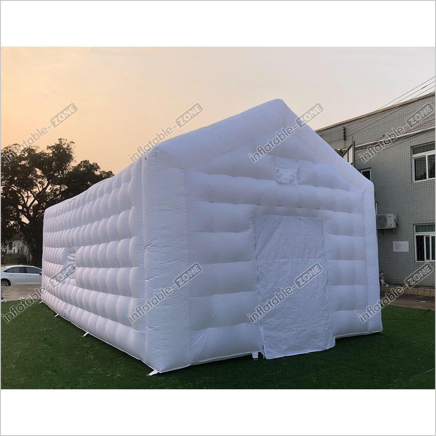 Large White Inflatable Cube Wedding Tent Square Gazebo Event Room Big Mobile Portable Inflatable Night Club Party Pavilion With Led Lights - Inflatable-Zone