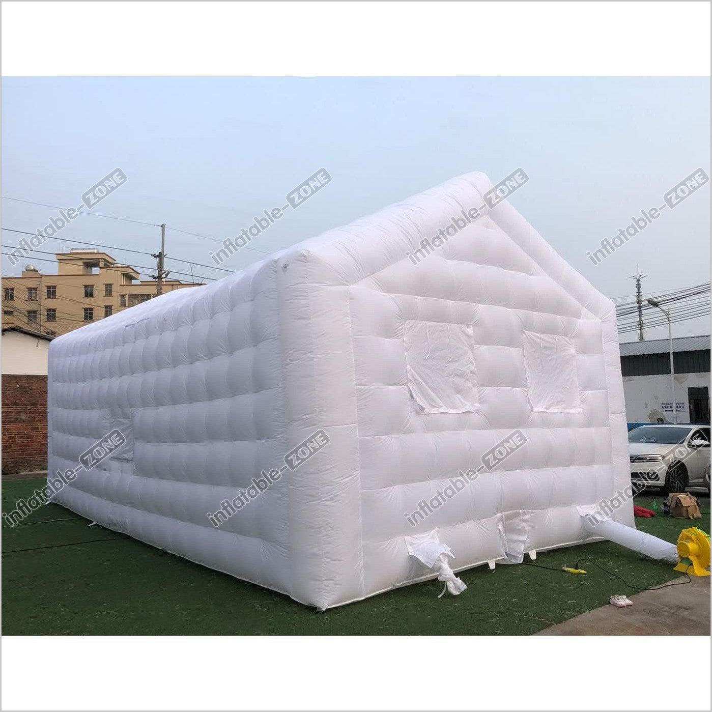 Large White Inflatable Cube Wedding Tent Square Gazebo Event Room Big Mobile Portable Inflatable Night Club Party Pavilion With Led Lights - Inflatable-Zone