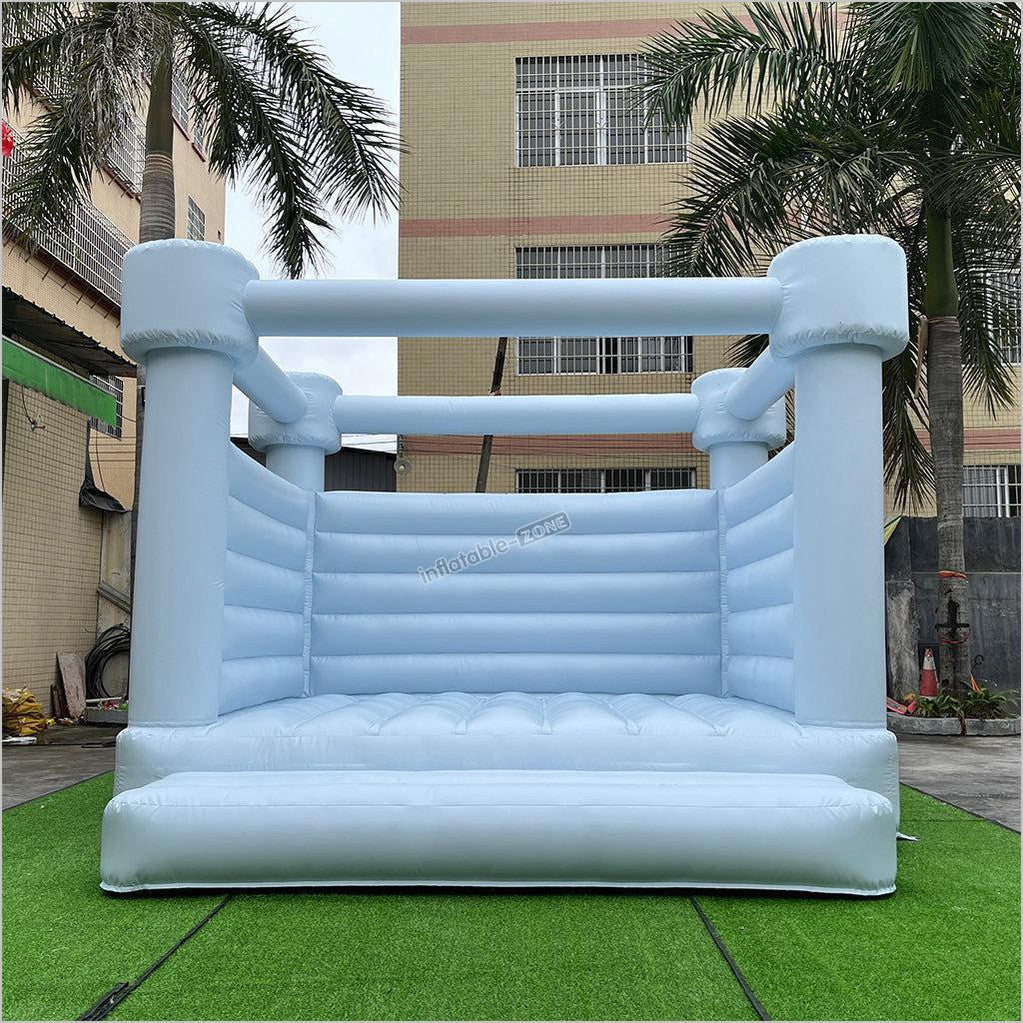 Pastel Blue Wedding Bouncy House - Inflatable-Zone