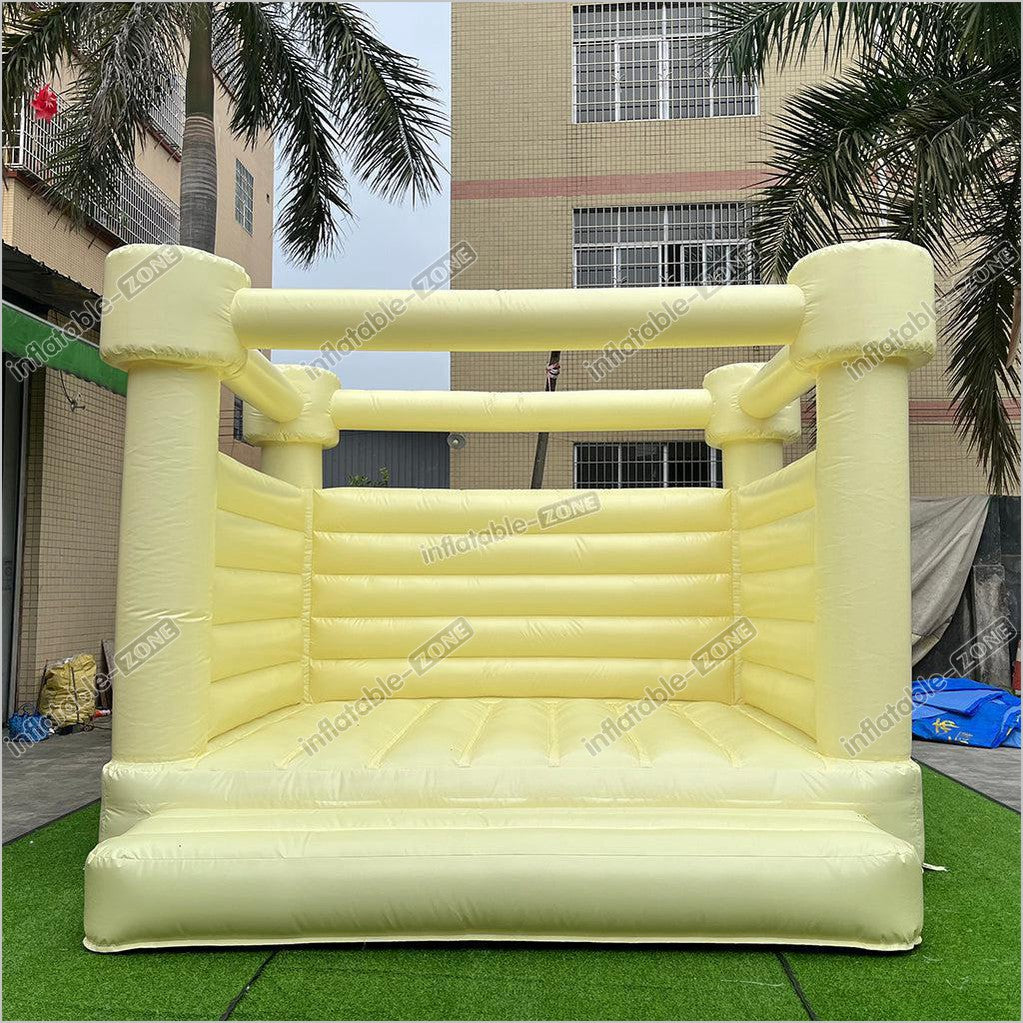 Pastel Yellow Wedding Jumping House - Inflatable-Zone