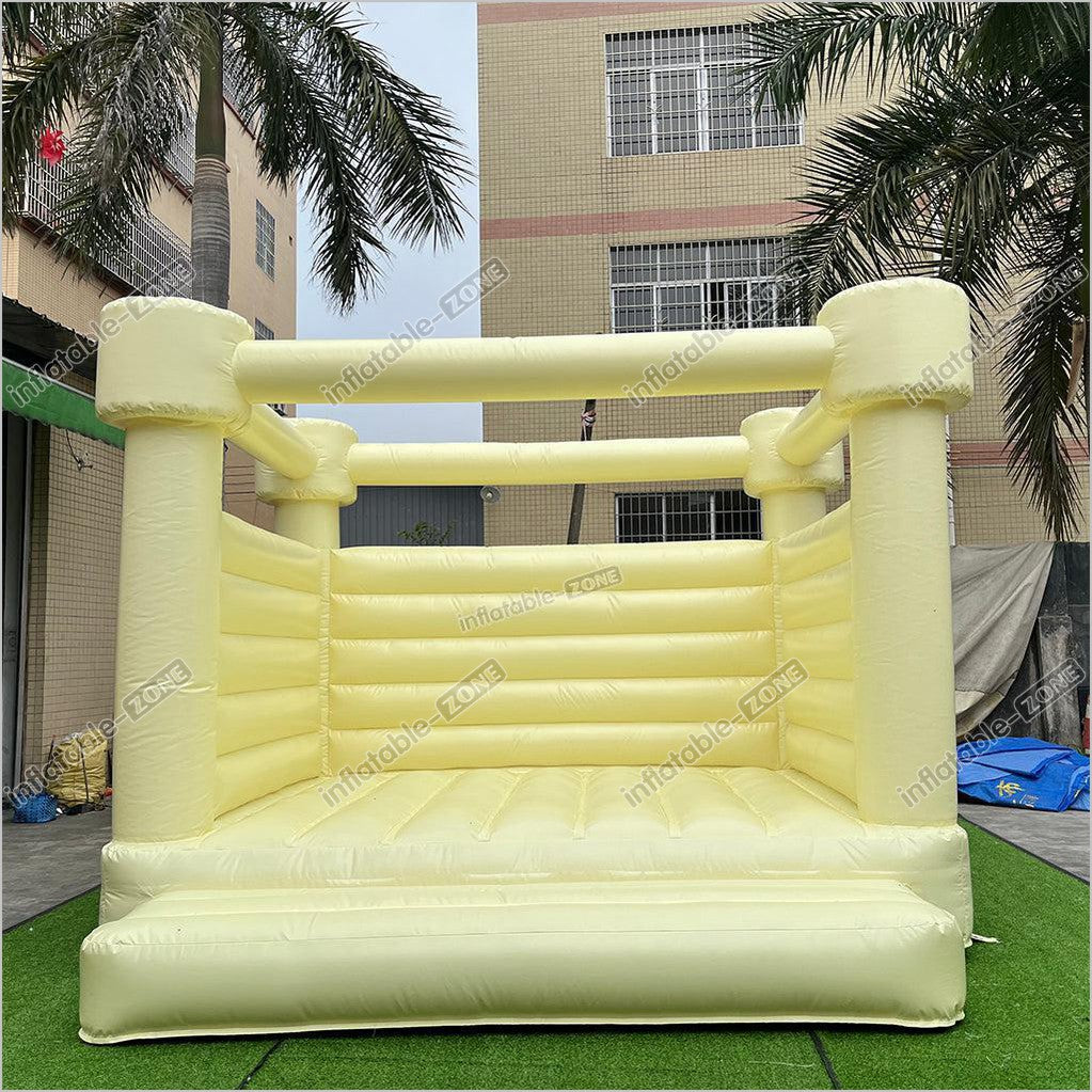 Pastel Yellow Wedding Jumping House - Inflatable-Zone