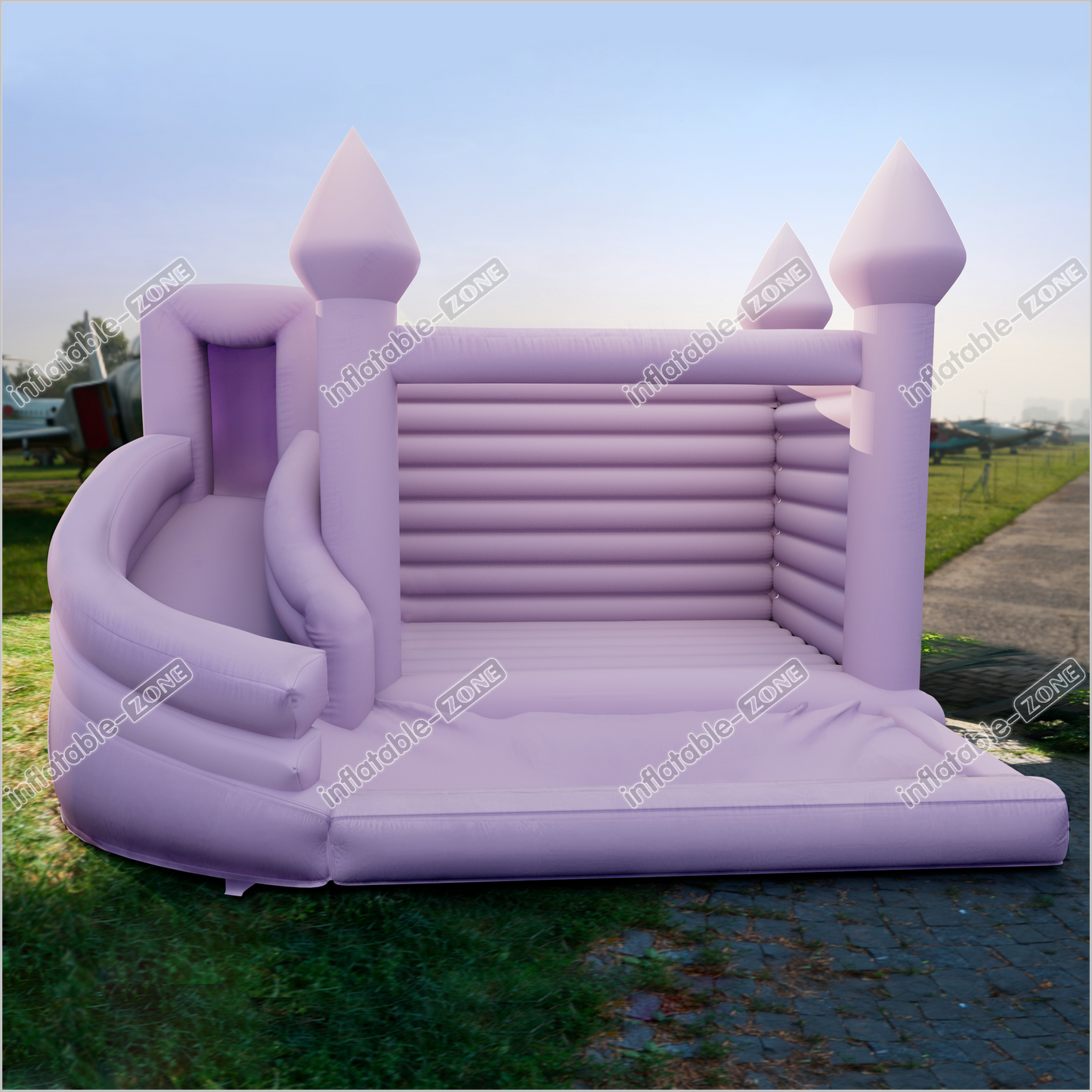 Pastel Purple Bouncy House With Slide Romantic Bounce House Castle - Inflatable-Zone