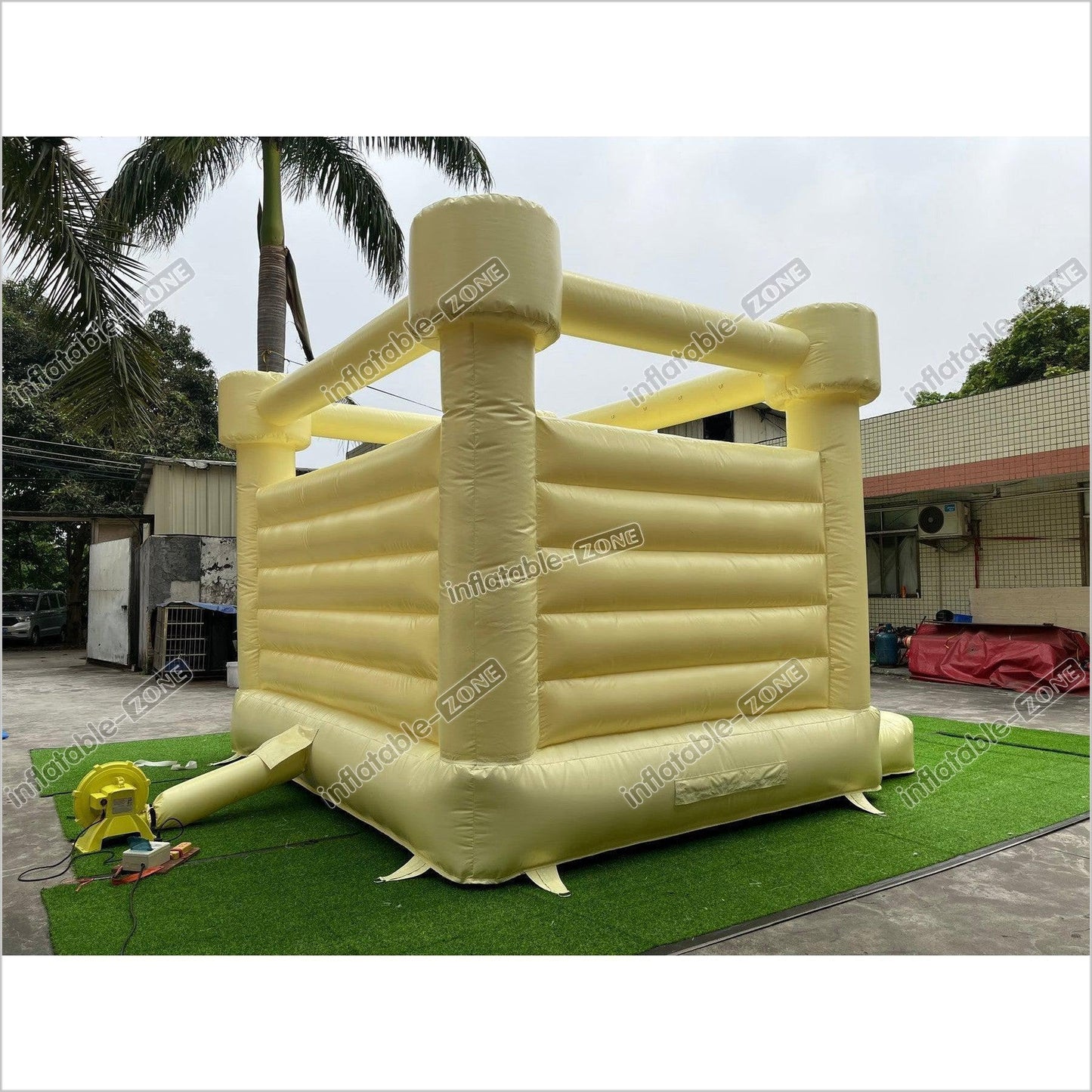Pastel Yellow Wedding Jumping House - Inflatable-Zone