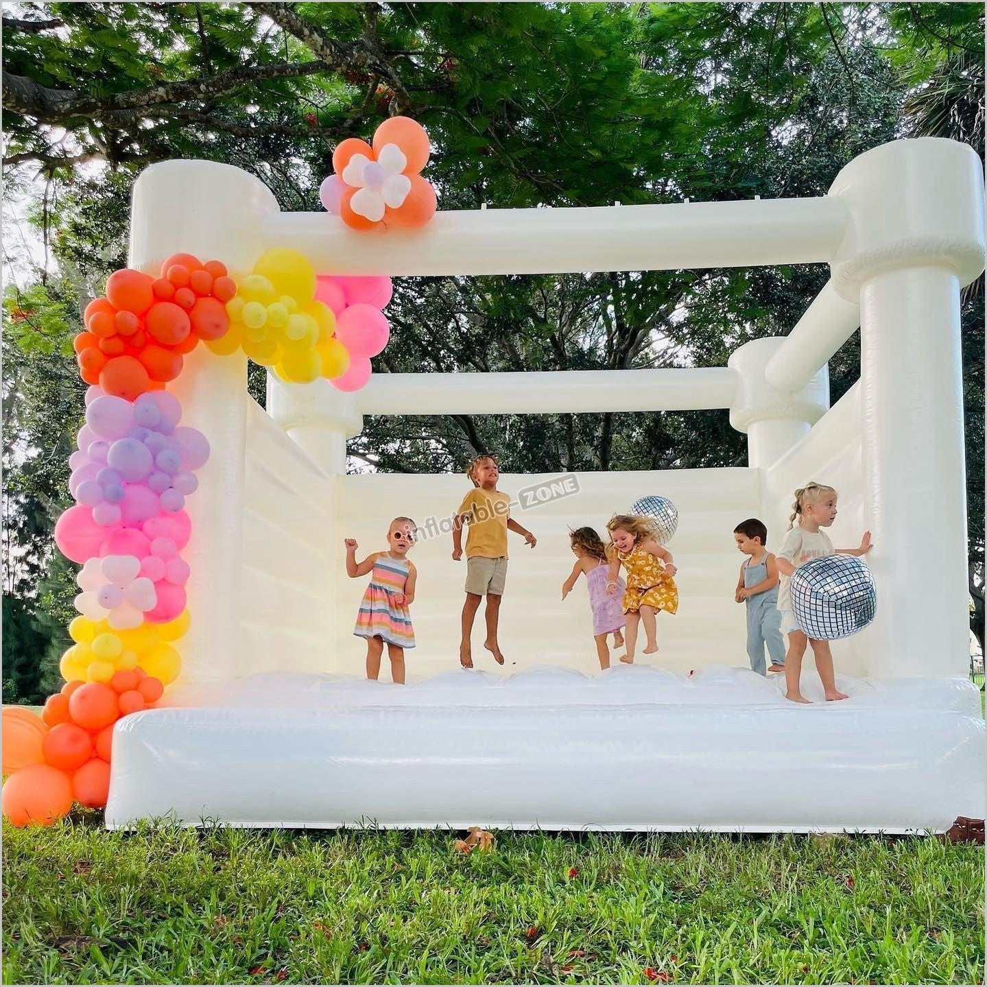 Happy Inflatable White Party Bounce House Infltable Bouncy House - Inflatable-Zone