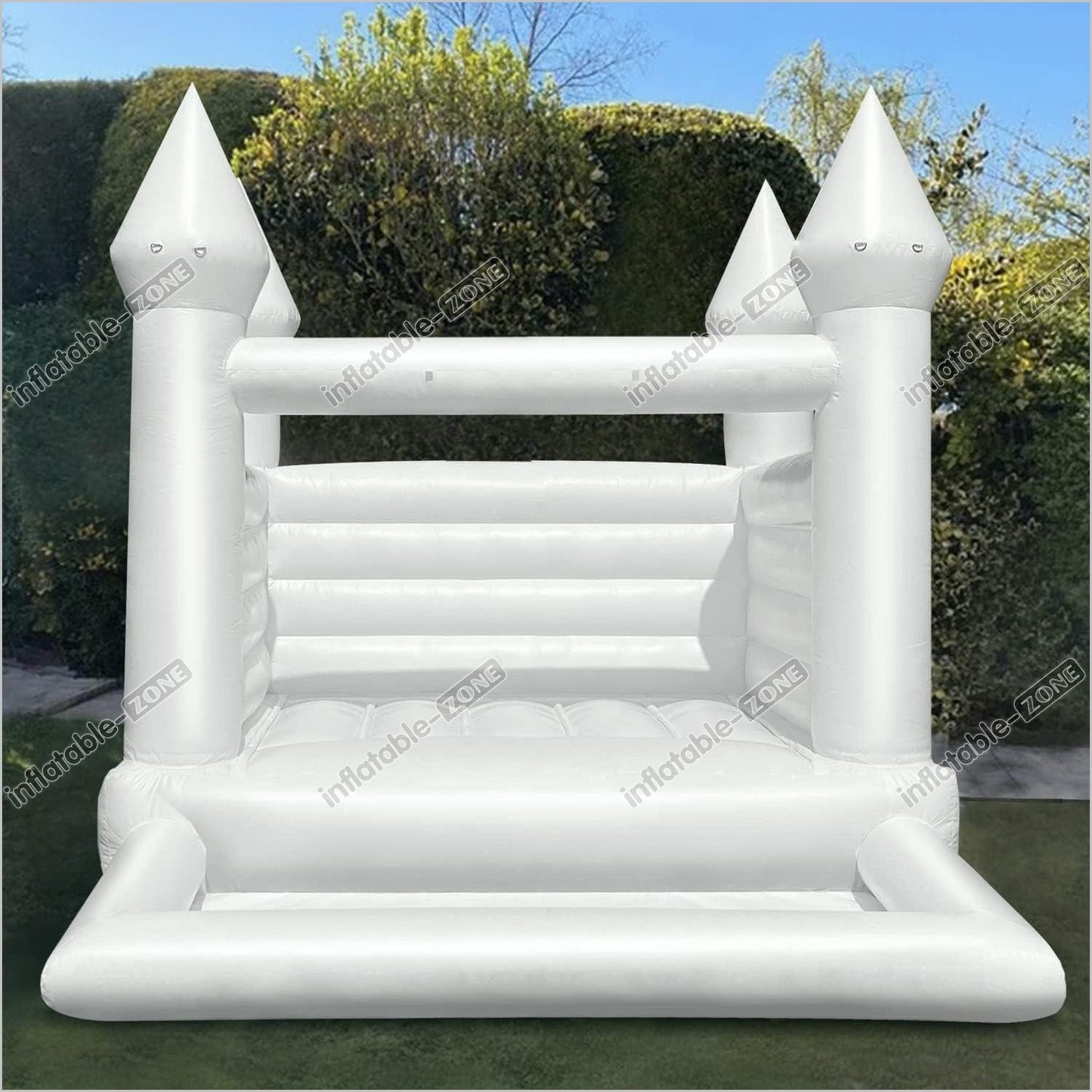 White Bounce House With Ball Pit Commercial Grade All PVC Bouncy House Castle For Kids Birthday - Inflatable-Zone