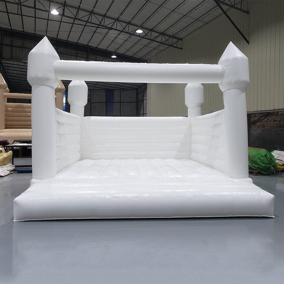 White Wedding Bounce House, Romantic White Bouncy Castle - Inflatable-Zone