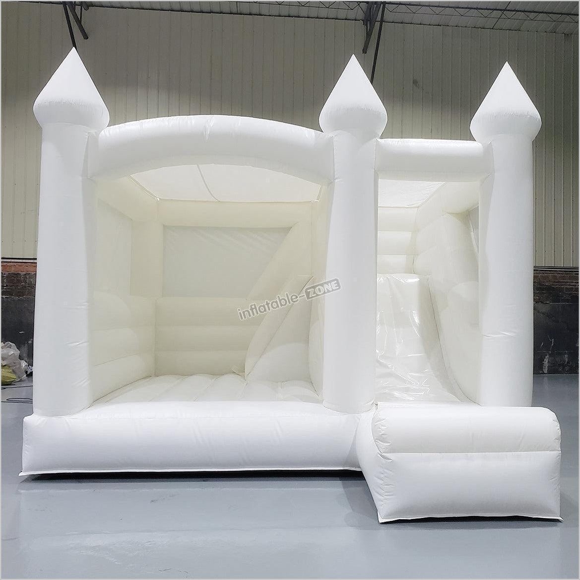 White Wedding Bouncy Castle, White Bouncy House For Wedding/Party - Inflatable-Zone