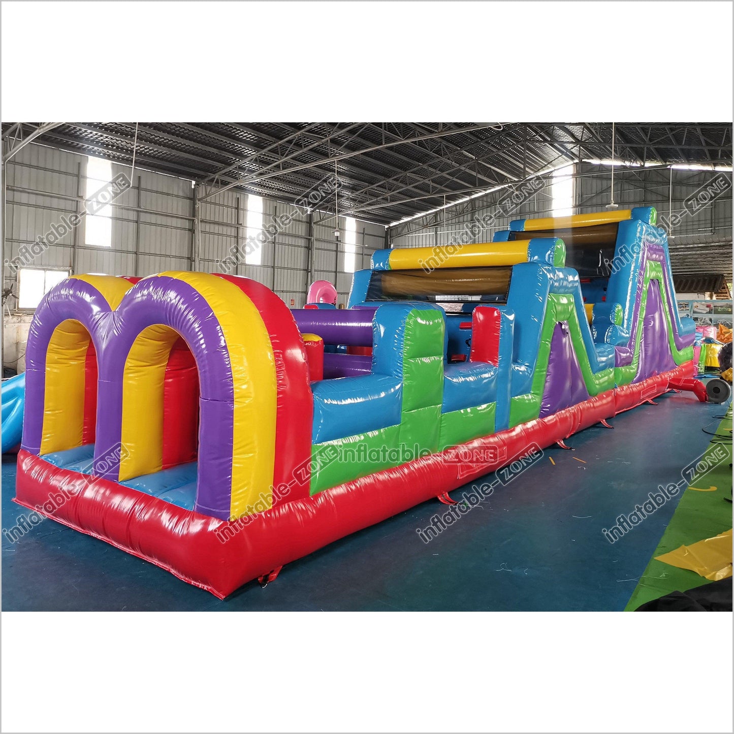 Giant Inflatable Obstacle Course Slip And Slide Fun Bouncy Obstacle Course For Adults And Kids - Inflatable-Zone