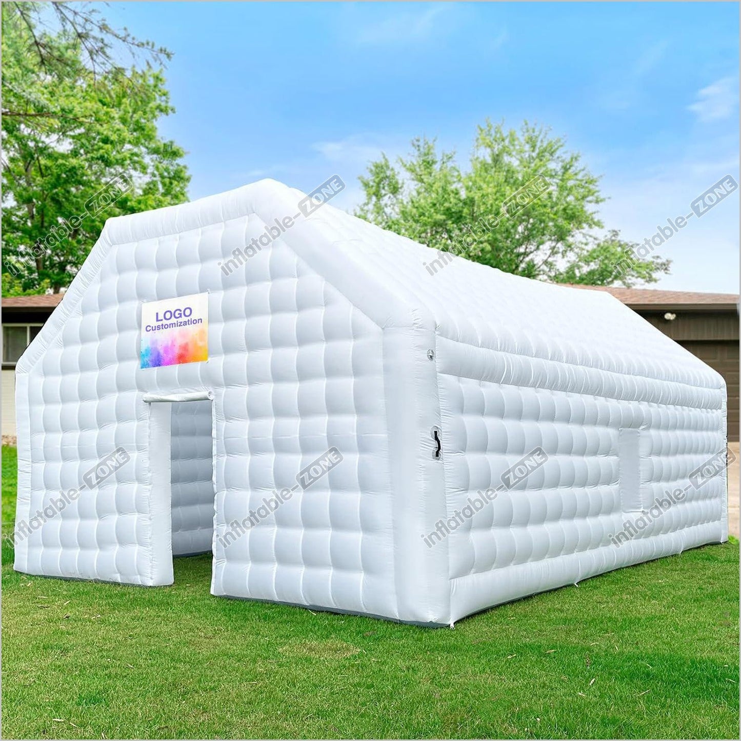 White Inflatable Night Club Disco Tent Cube Gazebo Event House with Logo Area Portable Large Inflatable Party Tent for Parties Events - Inflatable-Zone