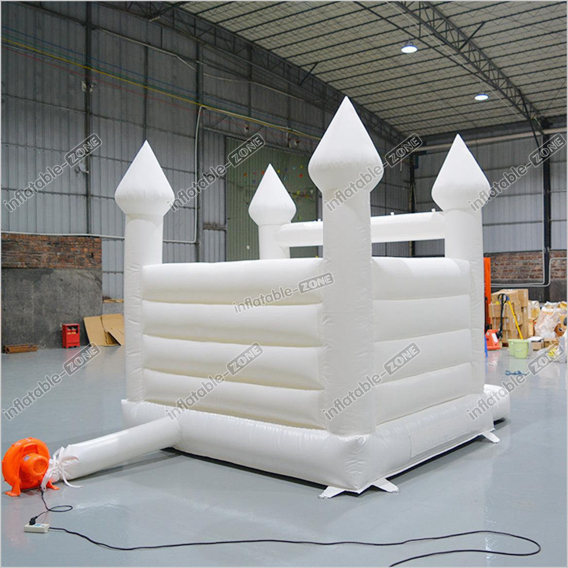 Small White Bounce House, White Wedding Bouncy Castle - Inflatable-Zone