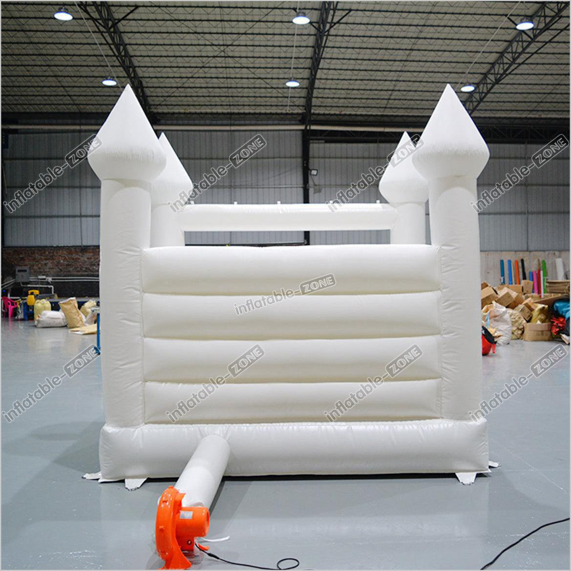 Small White Bounce House, White Wedding Bouncy Castle - Inflatable-Zone