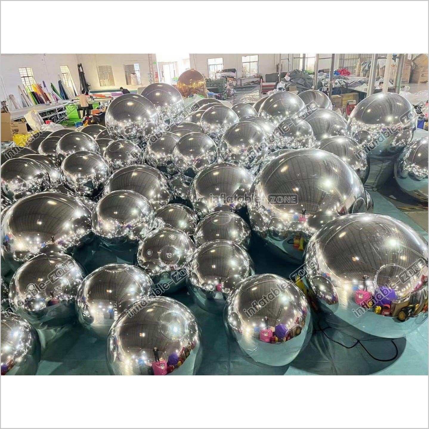 Silver Inflatable Mirror Ball Giant Inflatable Hanging Decoration Mirrors For Disco Ball - Inflatable-Zone