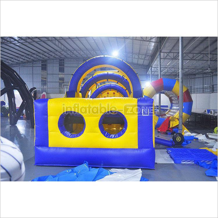 Obstacle Course Inflatable Obstacles Commercial Yellow Blue Inflatable Obstacle Course