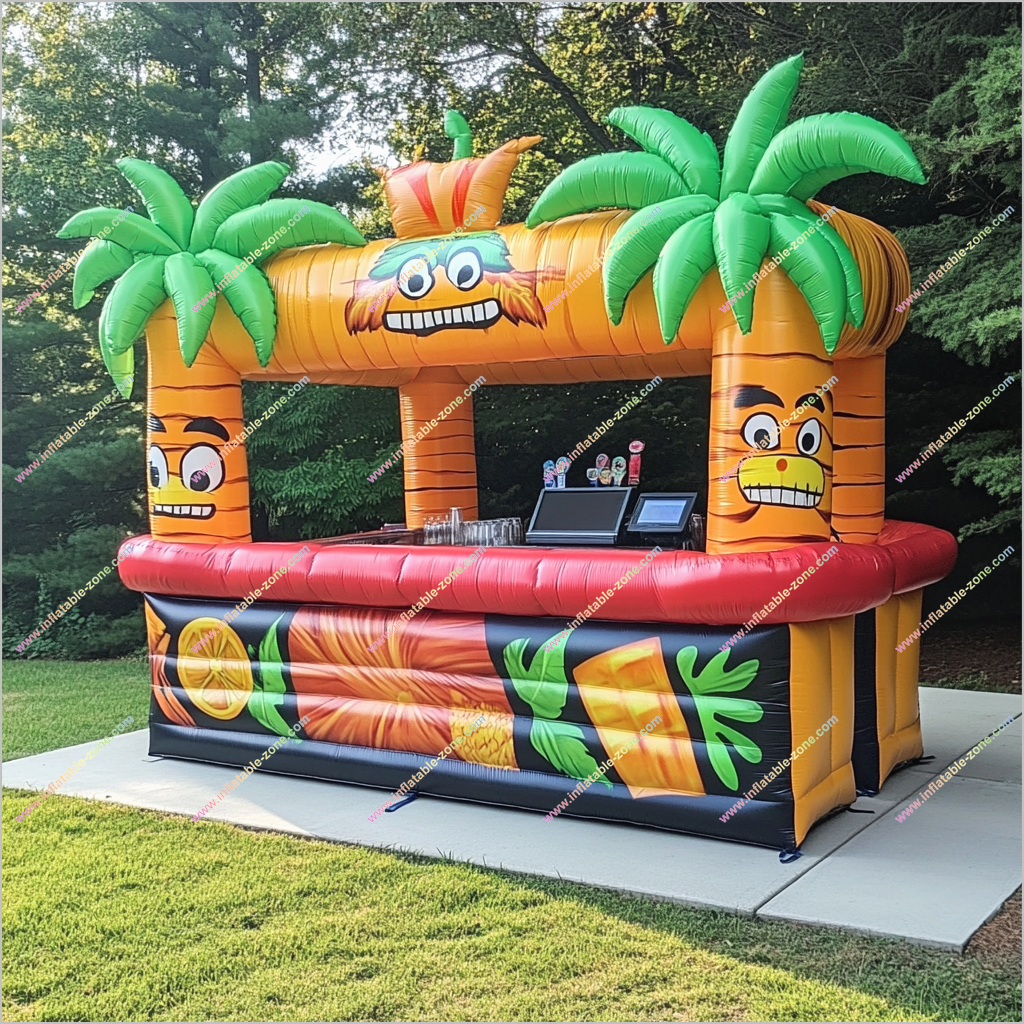 Enchanted Tiki Bar Outdoor Mobile Inflatable Pub Hire Tropical Party Inflatable Tiki Bar For Sale