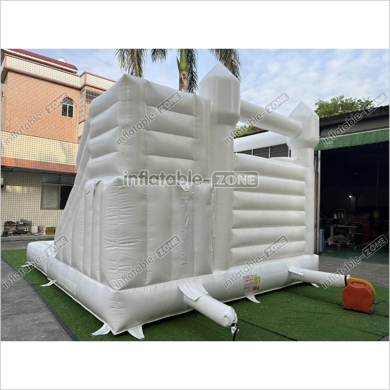 Backyard Bounce House Party Slide Combo Inflatable Bouncer White Wedding Bouncy Castle With Ball Pit - Inflatable-Zone