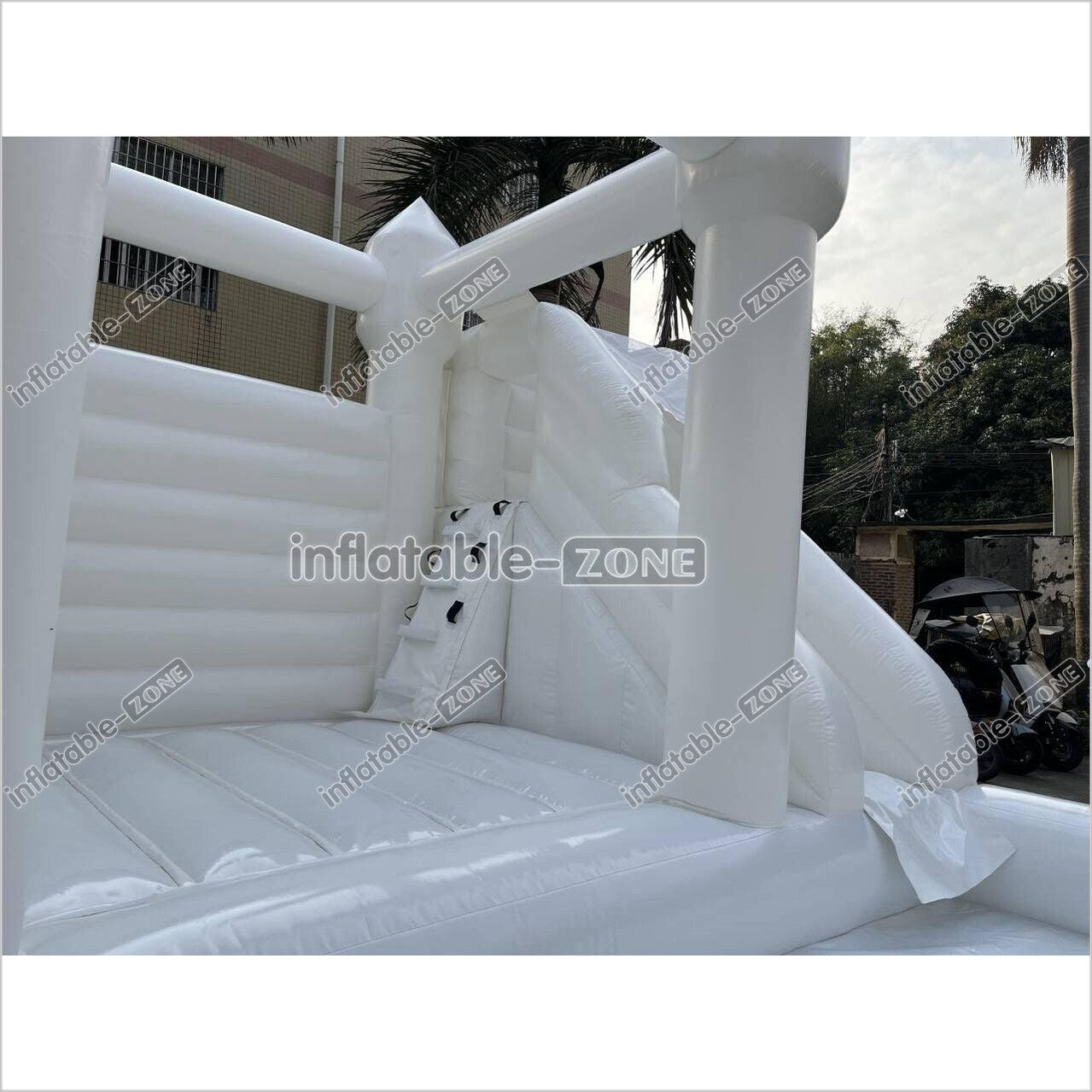 Backyard Bounce House Party Slide Combo Inflatable Bouncer White Wedding Bouncy Castle With Ball Pit - Inflatable-Zone