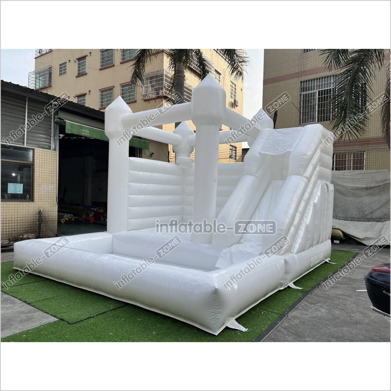 Backyard Bounce House Party Slide Combo Inflatable Bouncer White Wedding Bouncy Castle With Ball Pit - Inflatable-Zone