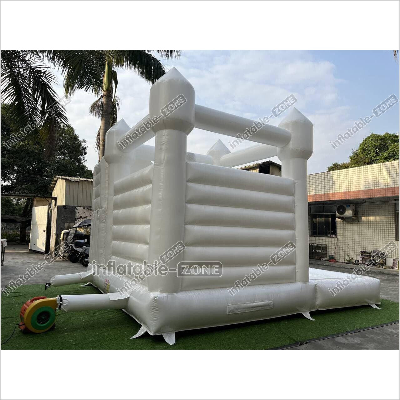 Backyard Bounce House Party Slide Combo Inflatable Bouncer White Wedding Bouncy Castle With Ball Pit - Inflatable-Zone