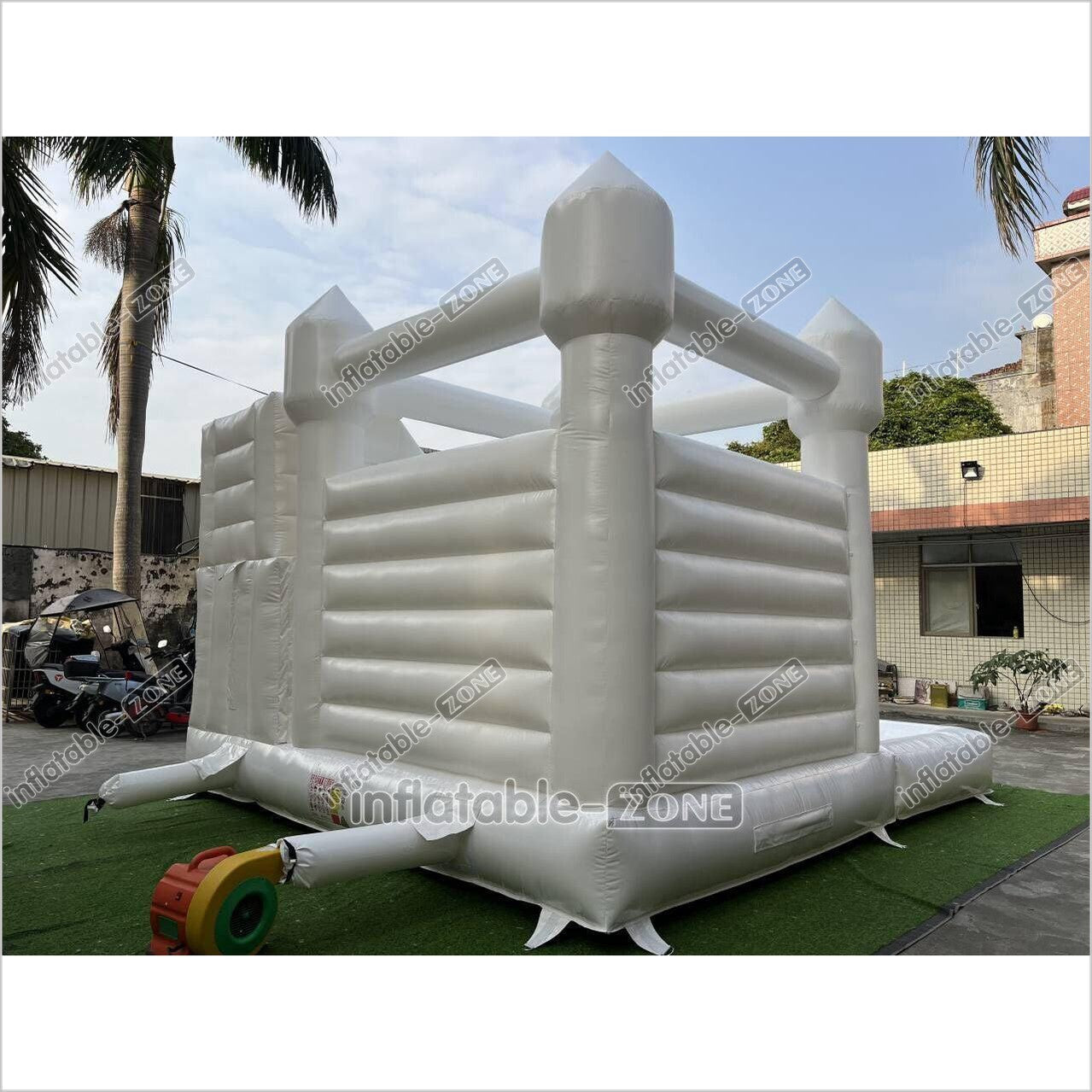Backyard Bounce House Party Slide Combo Inflatable Bouncer White Wedding Bouncy Castle With Ball Pit - Inflatable-Zone