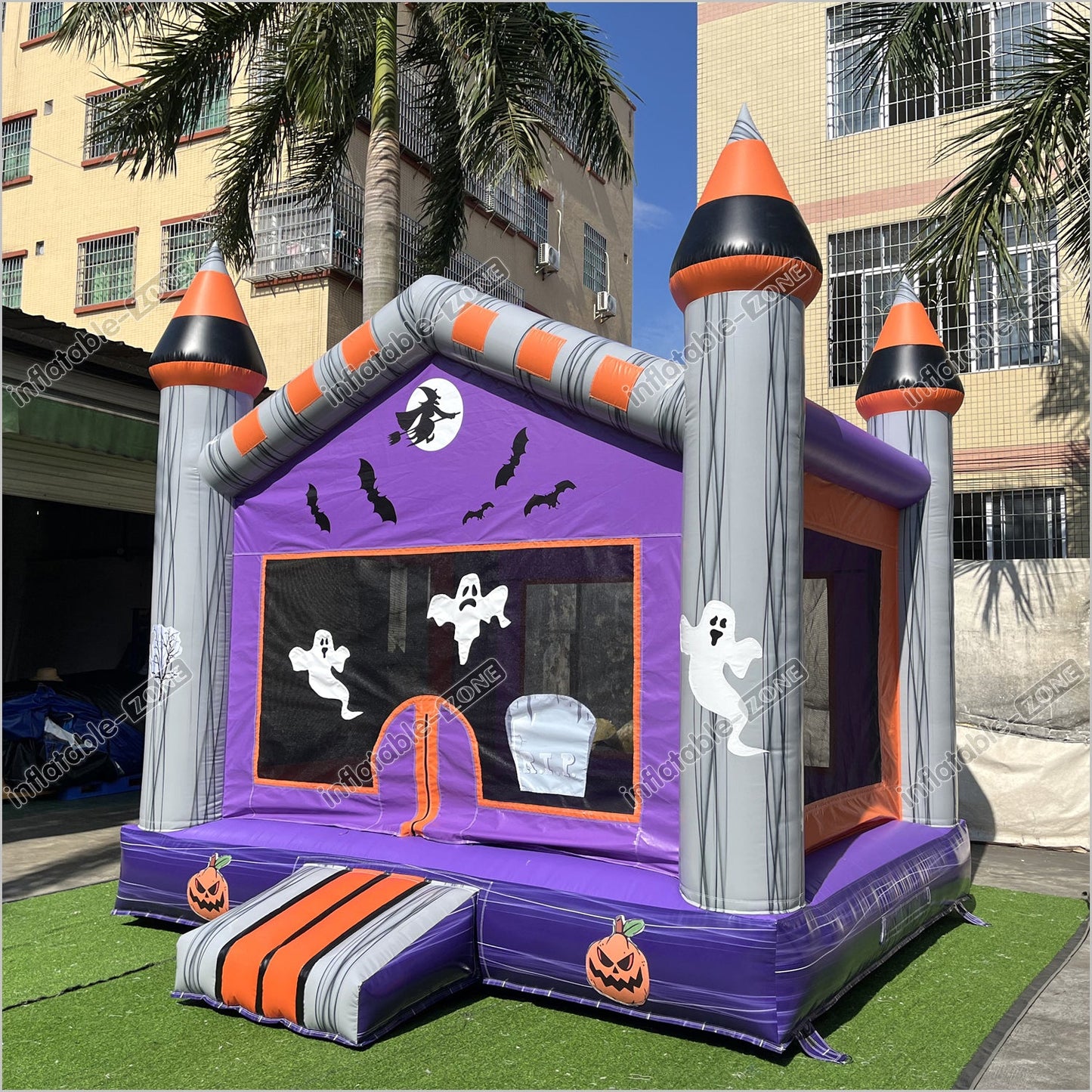 Halloween Pumpkin And Ghost Backyard Jumping Castle Childrens Soft Play Hire Inflatable Bounce House For Sale - Inflatable-Zone